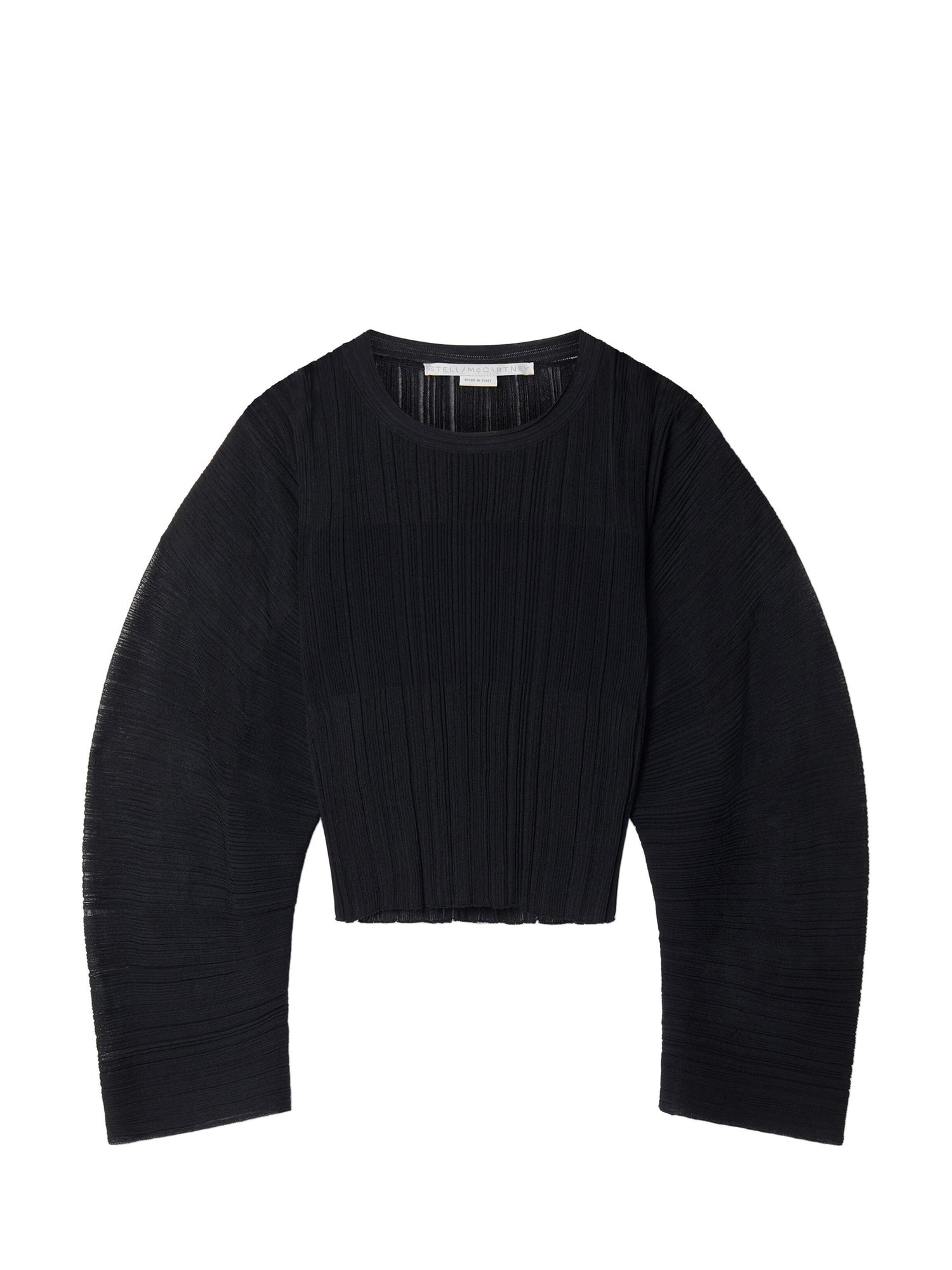 Lightweight Plisse' Knit Jumper, black