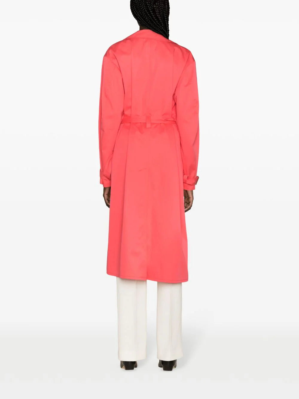Waterproof gabardine trench, watermelon