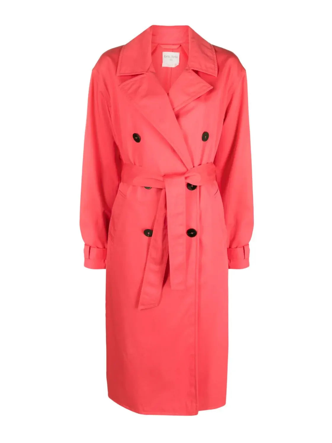 Waterproof gabardine trench, watermelon