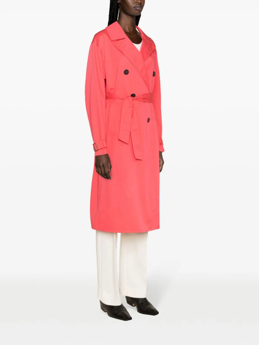 Waterproof gabardine trench, watermelon