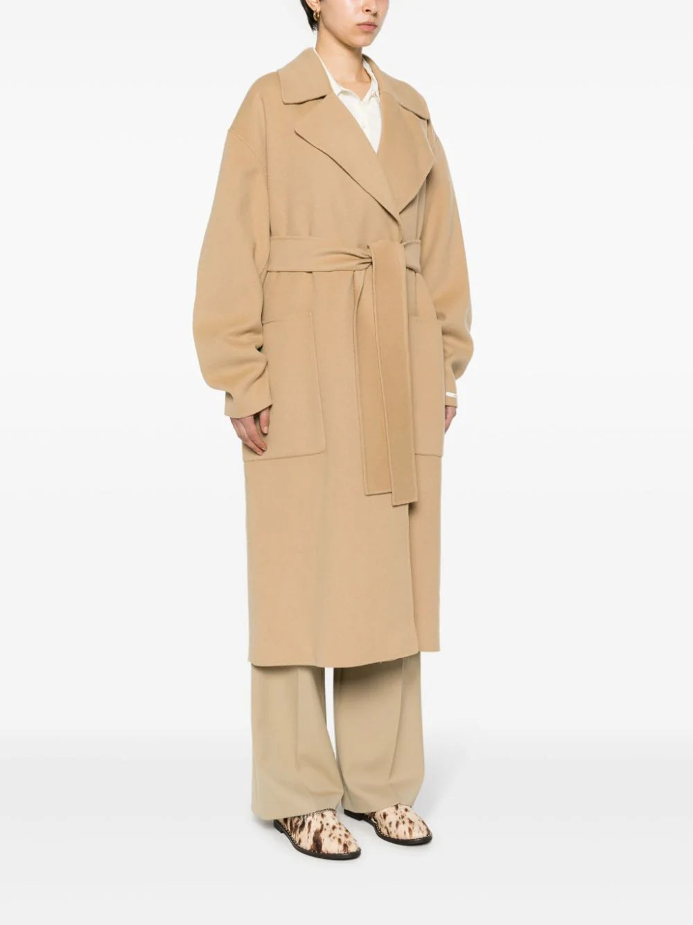 POLKA belted wool coat, beige