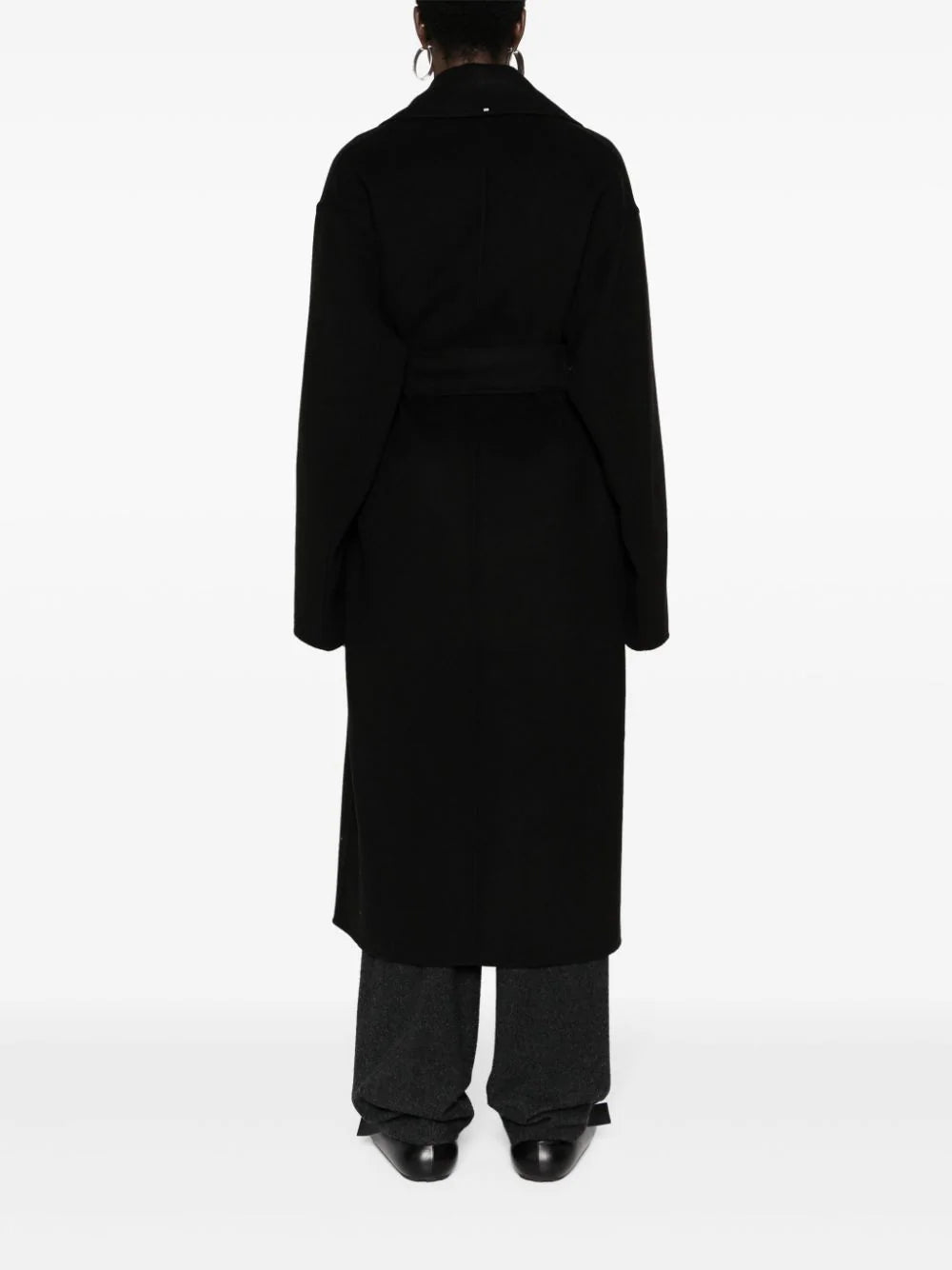 POLKA belted wool coat, black