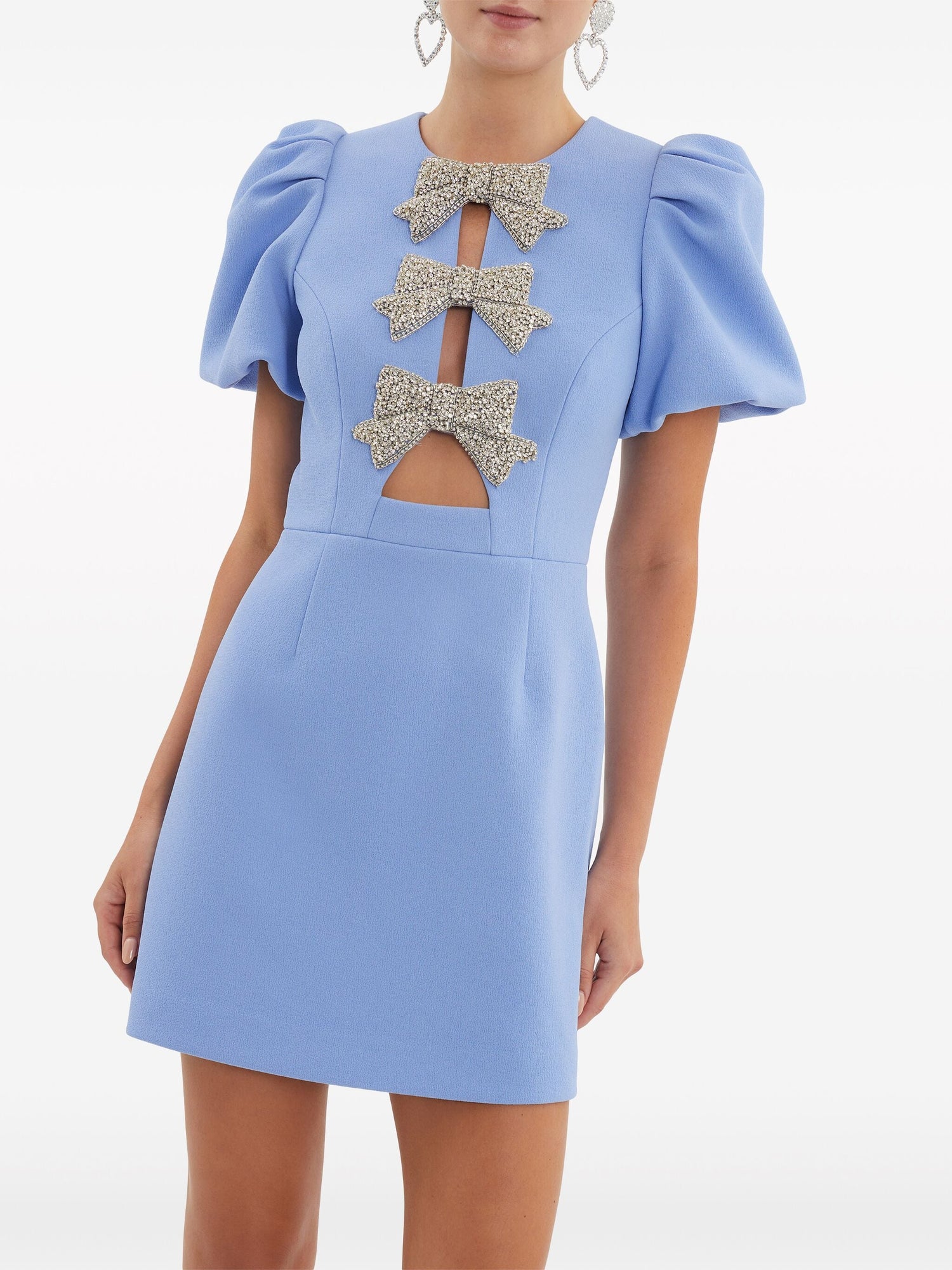 Juliana Puff Sleeve Mini Dress, Light Blue