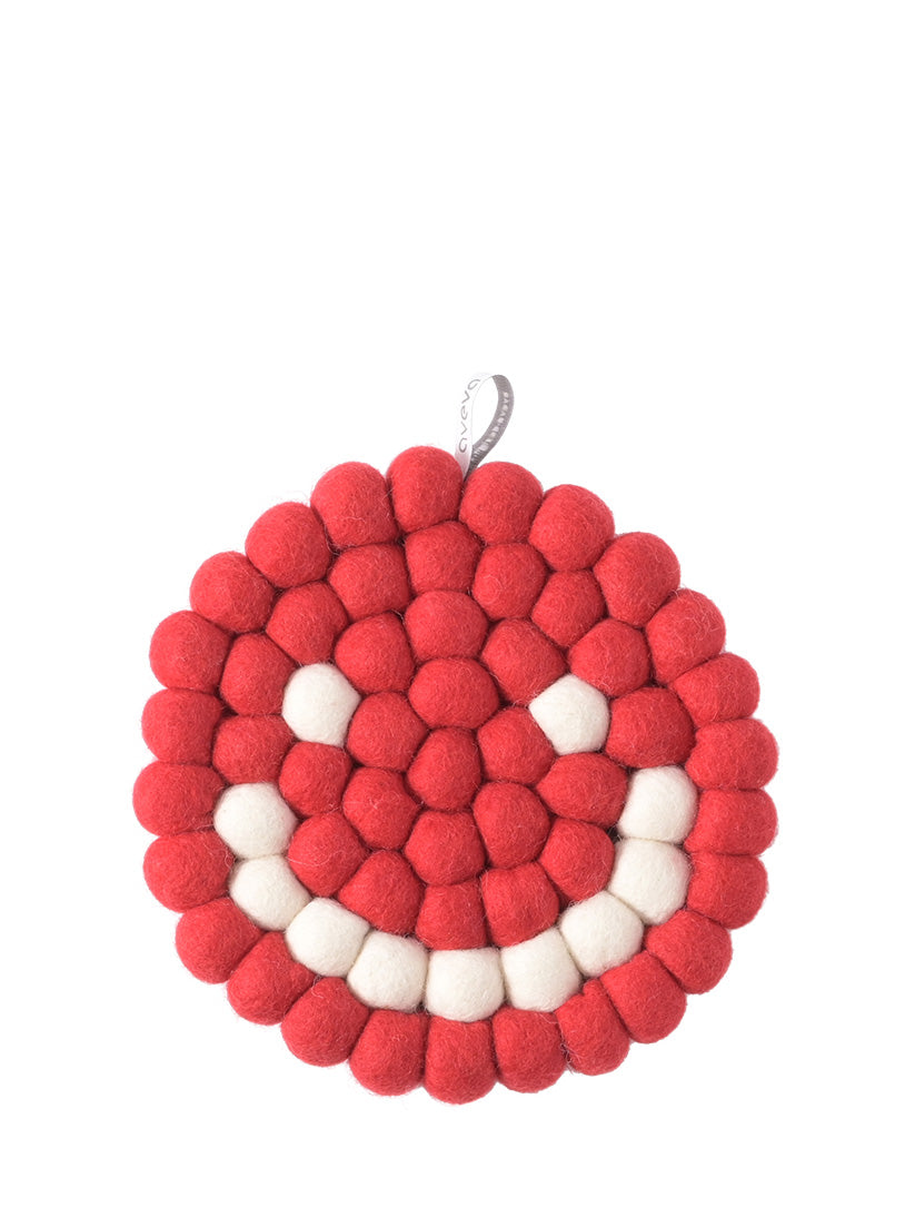 Round Trivet Smiley, red