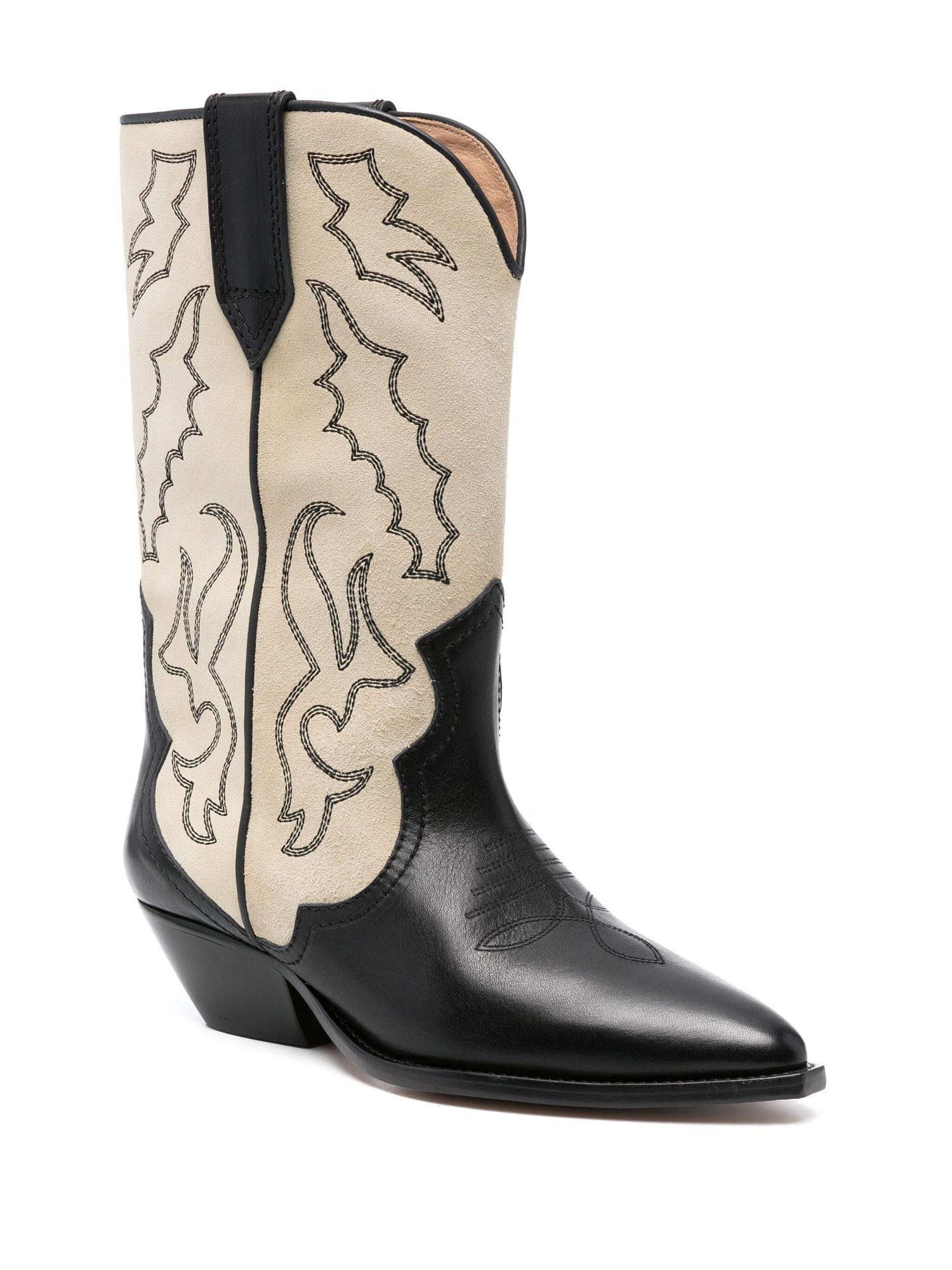 DUERTO cowboy boots, black/ecru