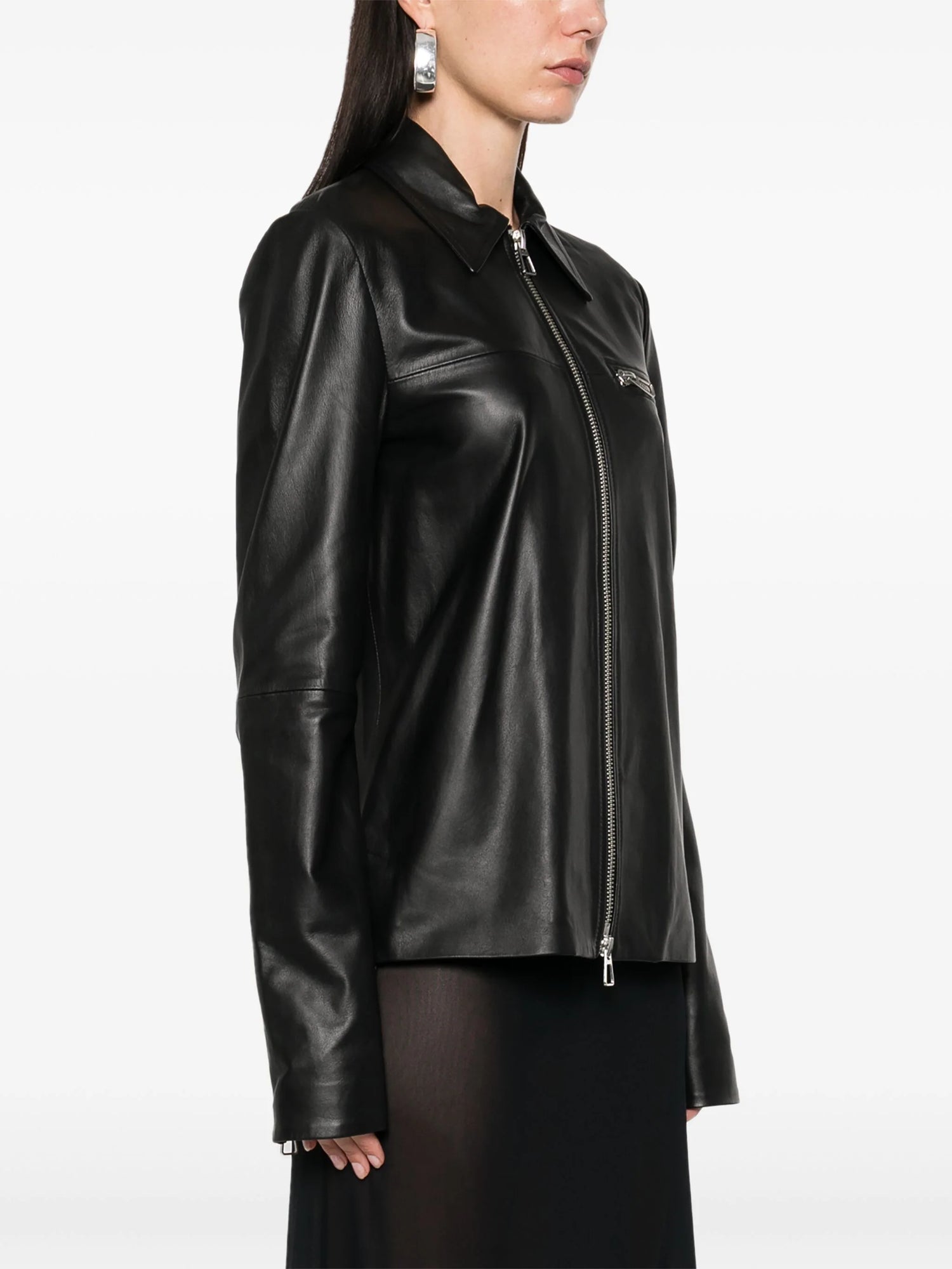 GEL leather jacket, black