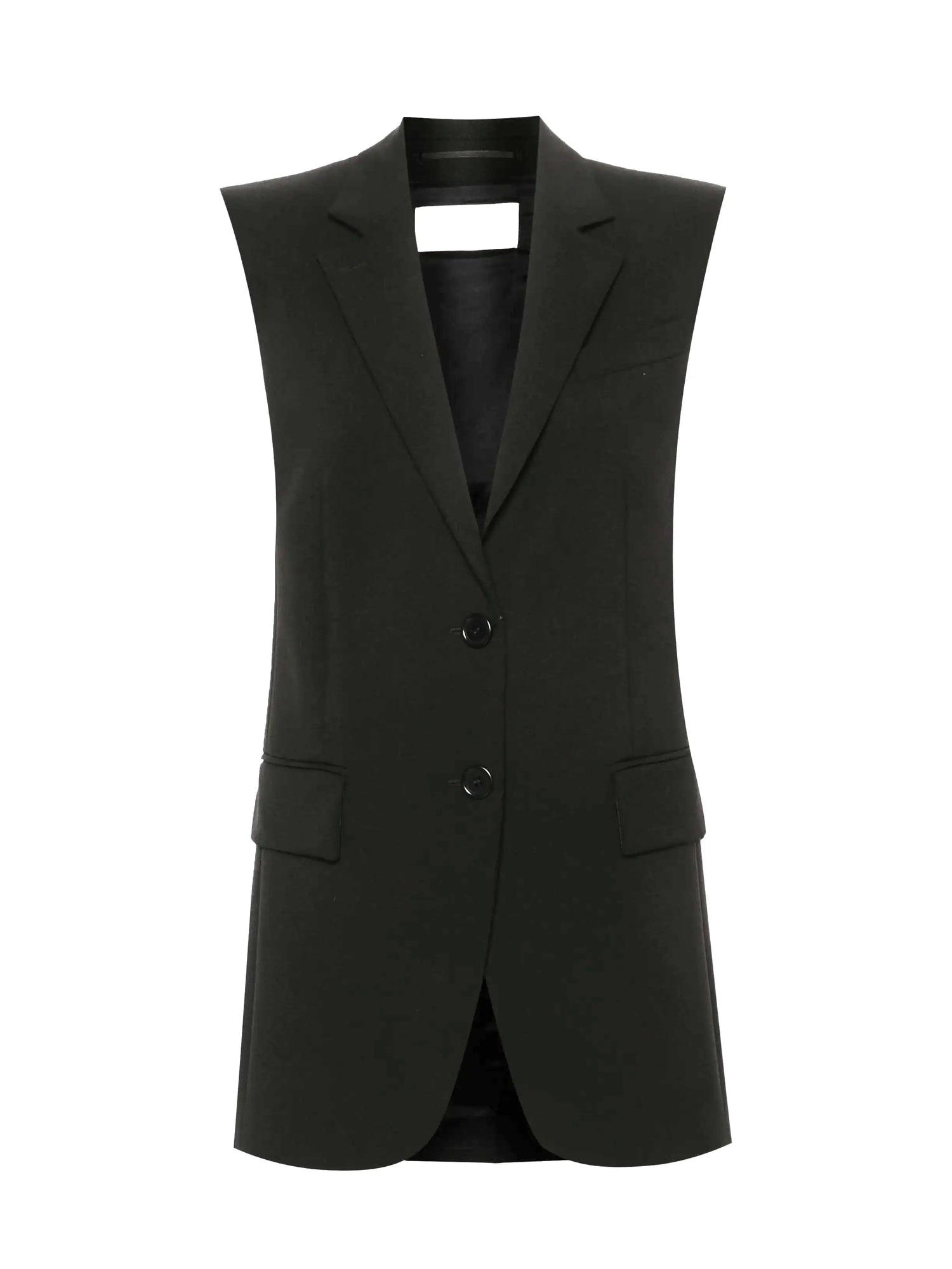 PARANA sleeveless wool blazer, black