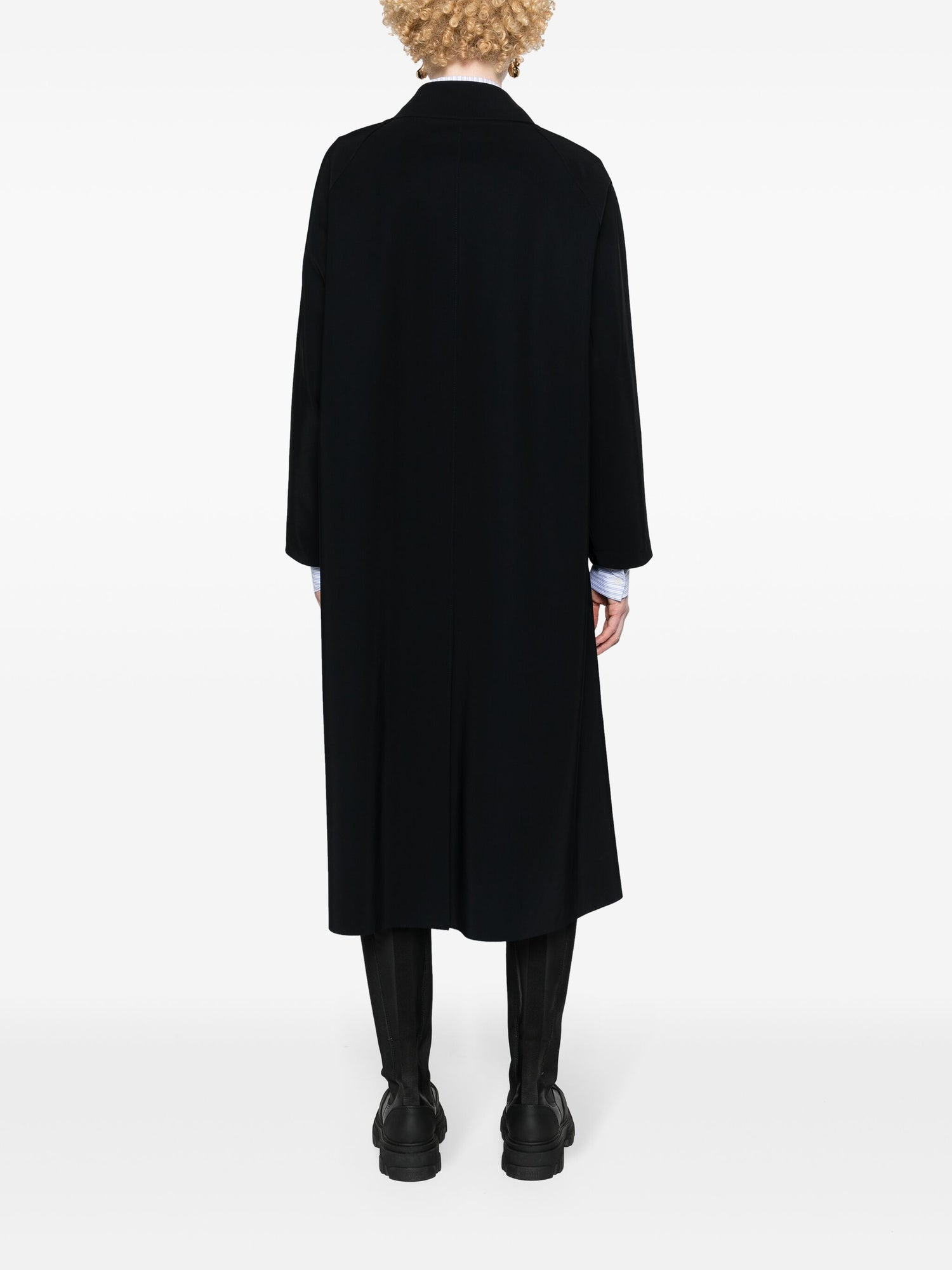 Oversized raglan coat scuba, black