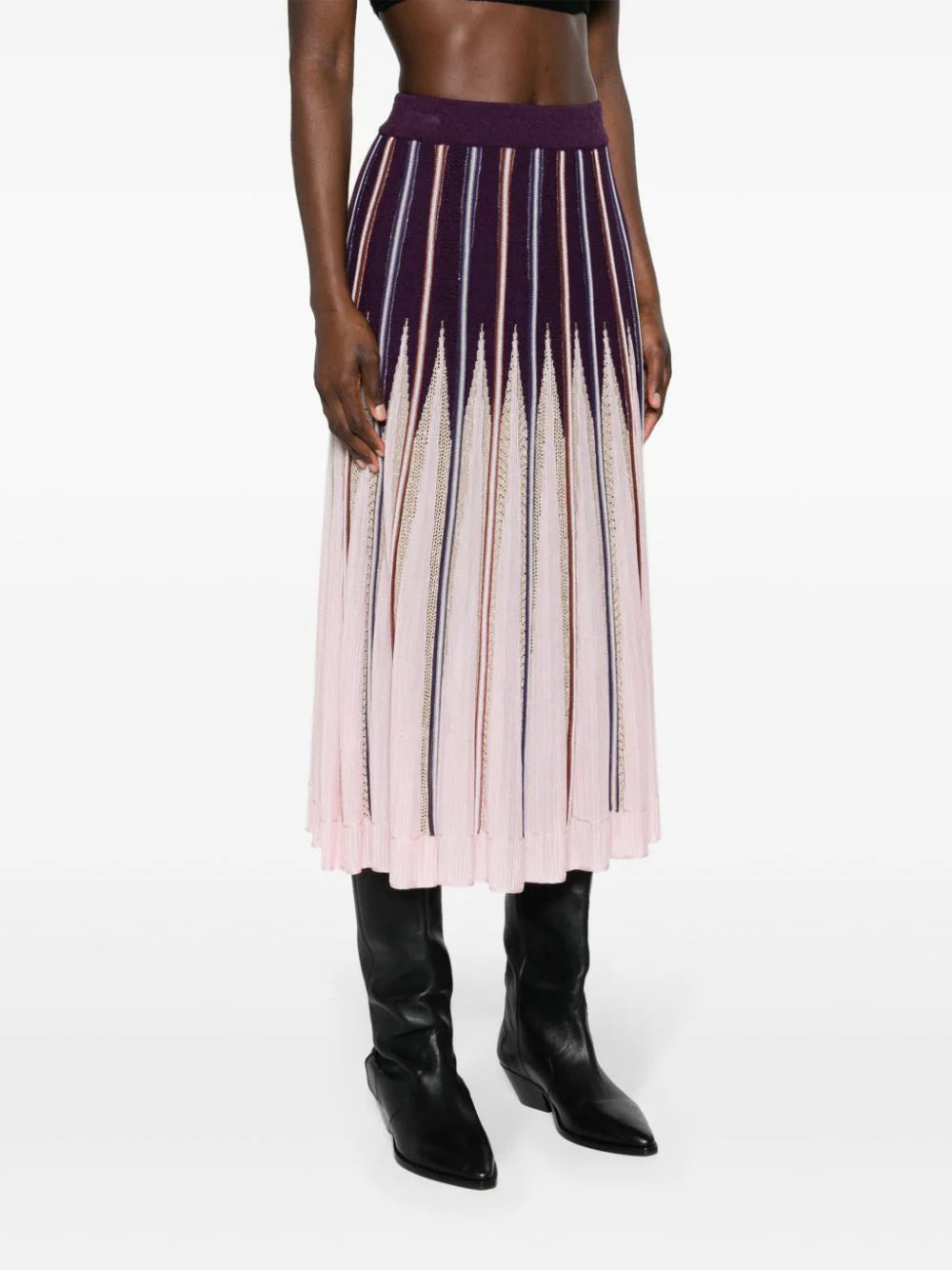 Heartbeat intarsia skirt, multicolor