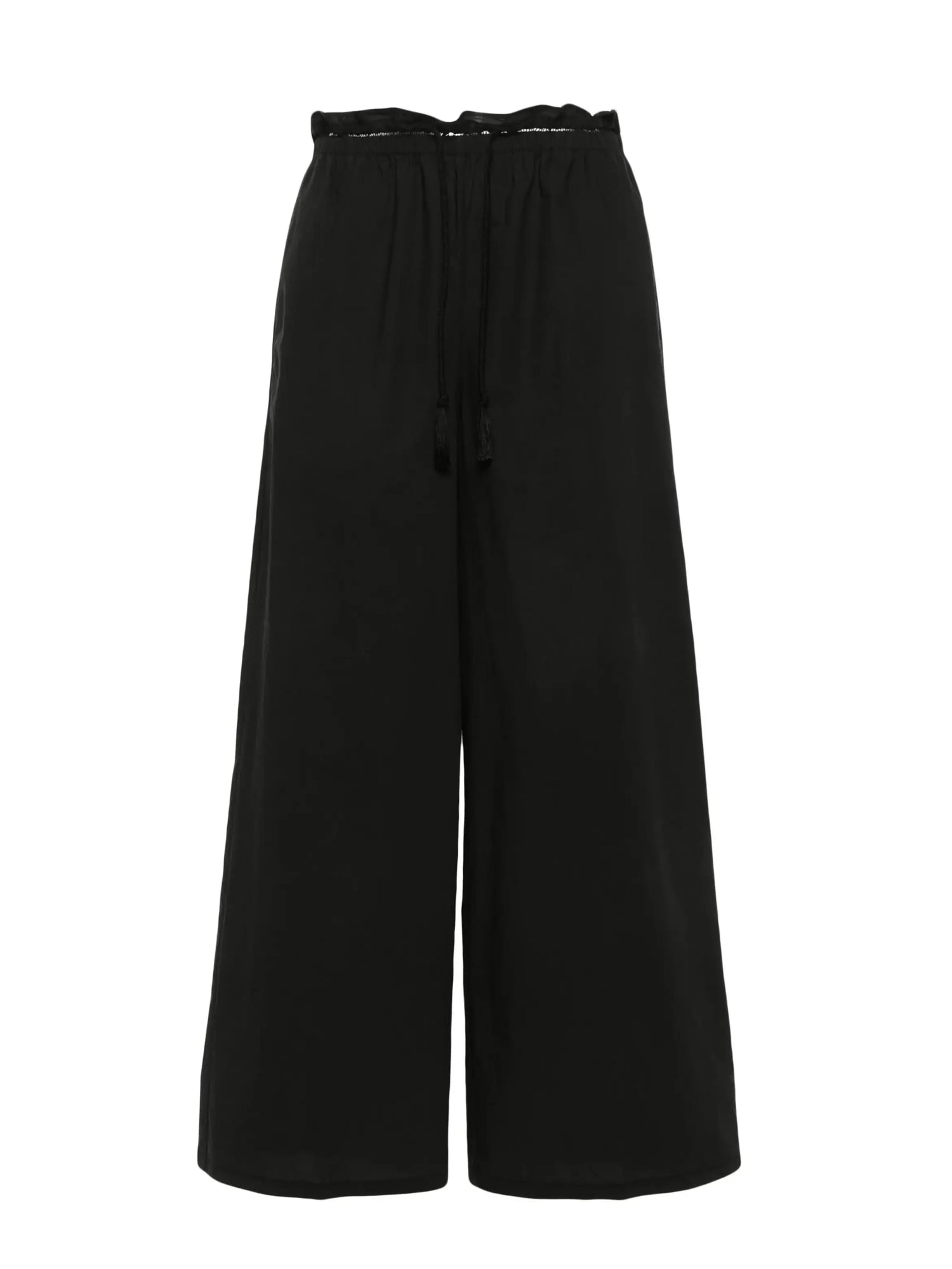 Cotton popline elasticated pants, black