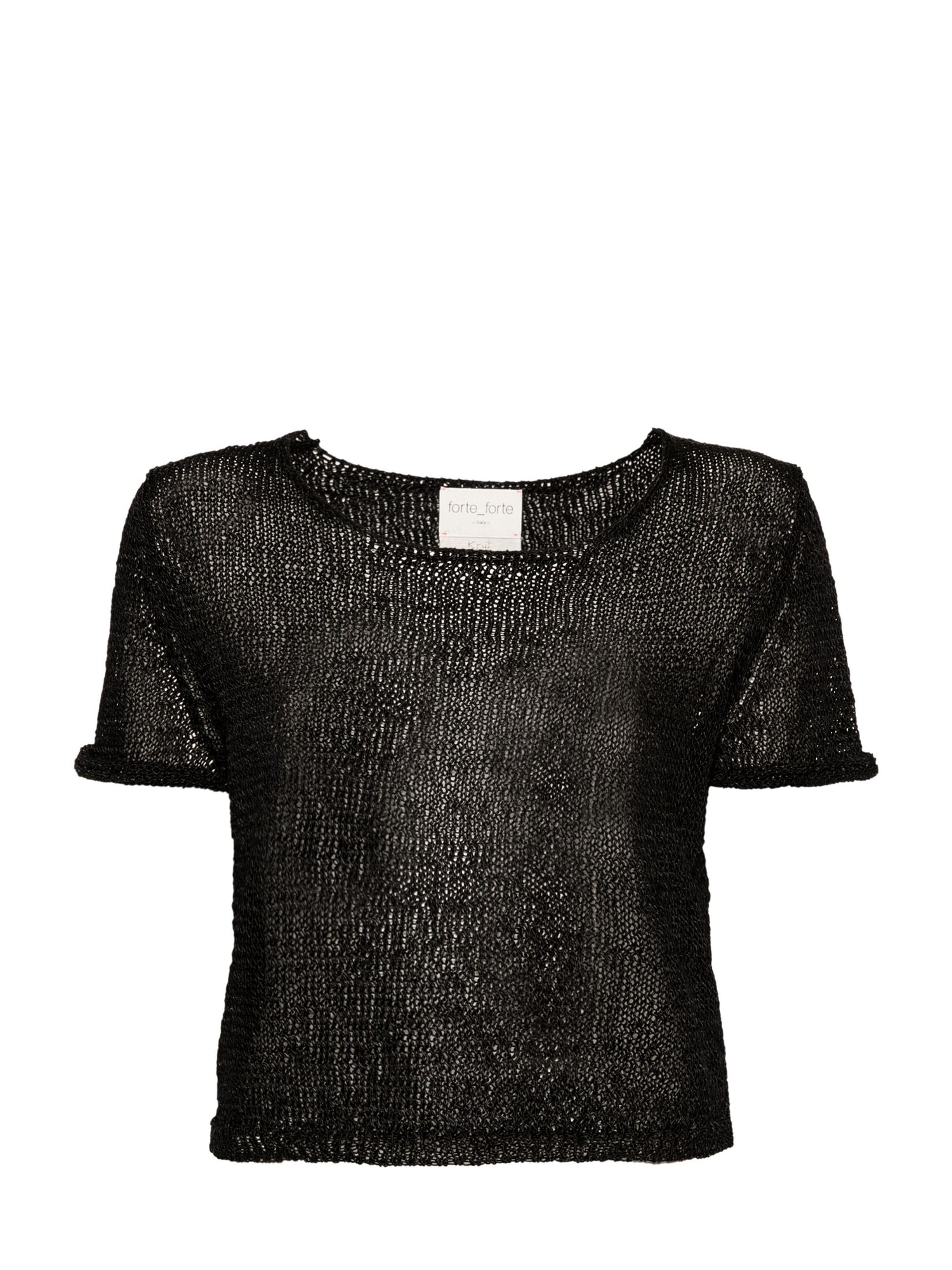 Chic sustainable viscose raffia half sleeve knit, night