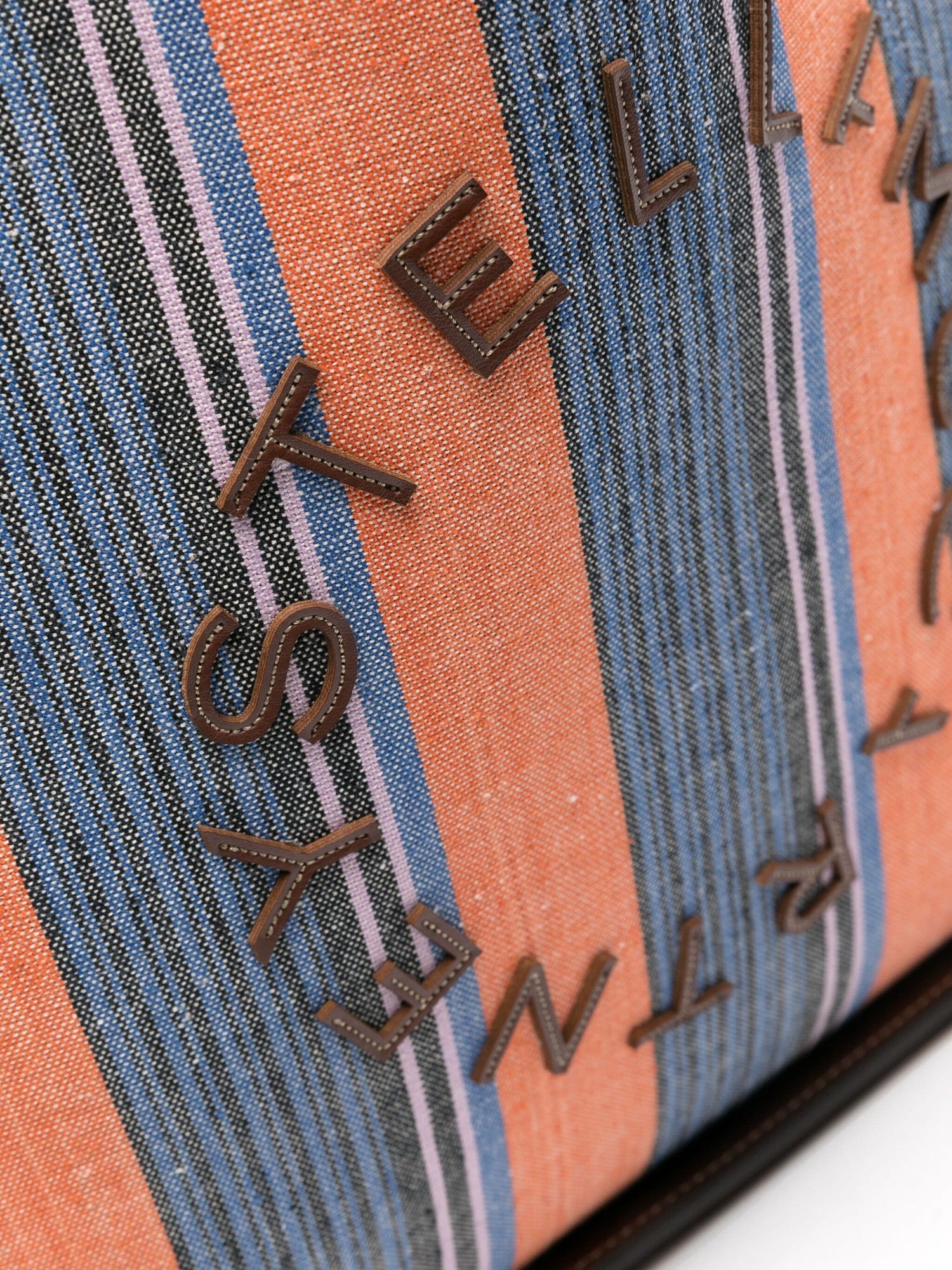 Tote Logo Eco Striped Cotton, blue-orange