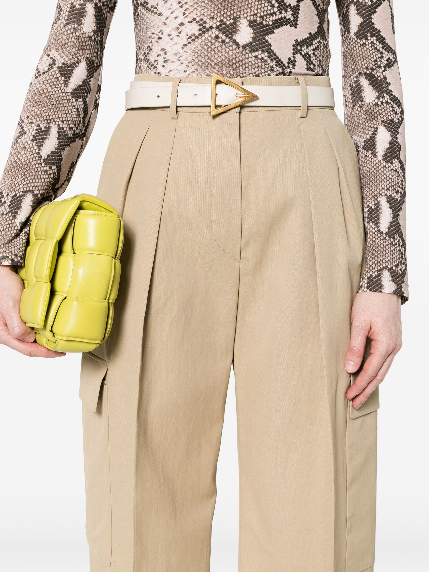 Jacopo straight-leg high-rise woven-blend trousers, Khaki