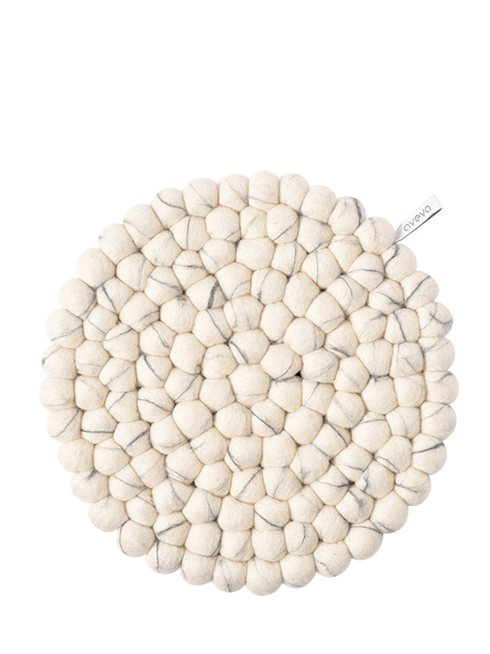 Large Round trivet, marble white