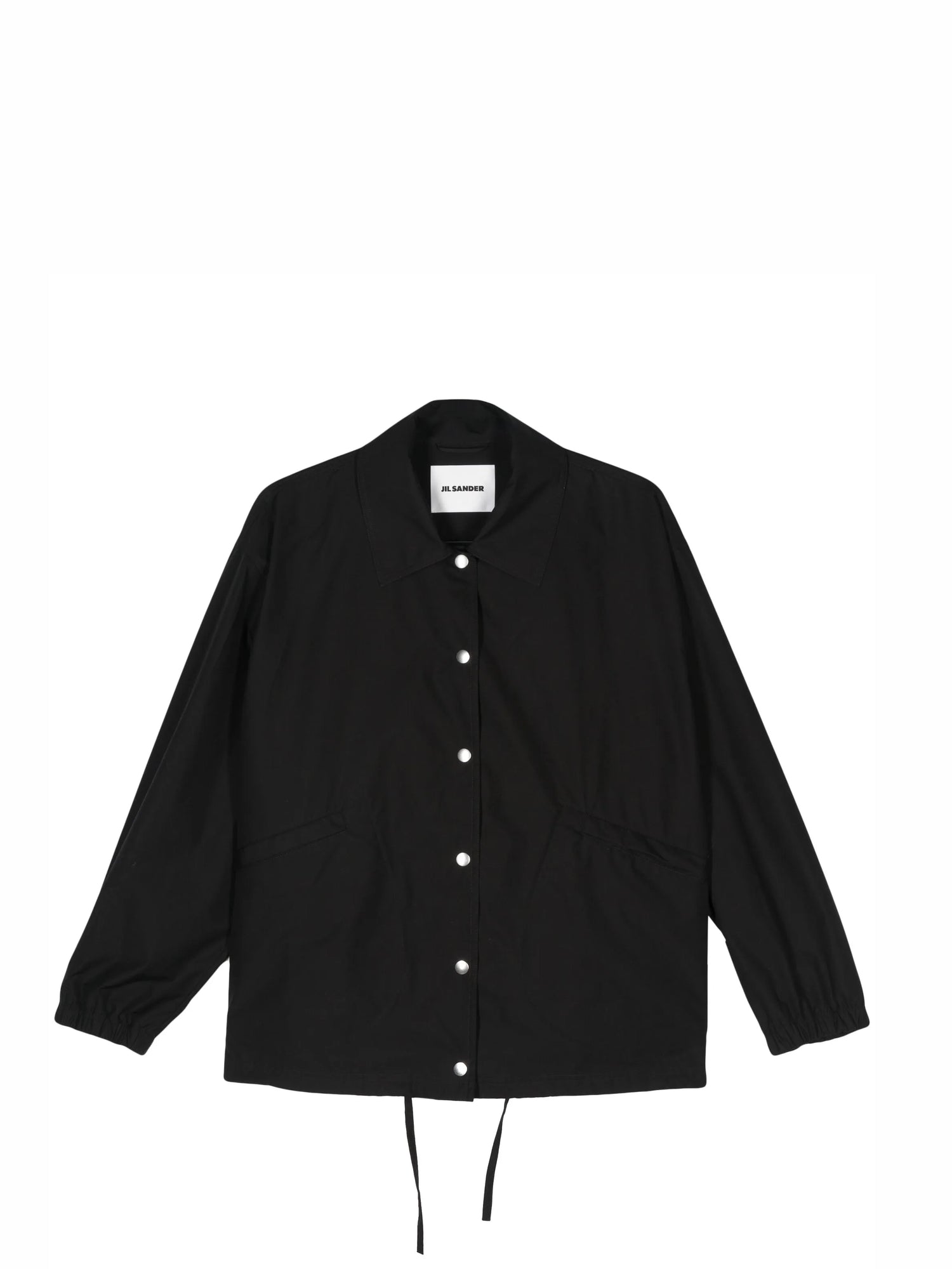 Logo printed shirt jacket, black