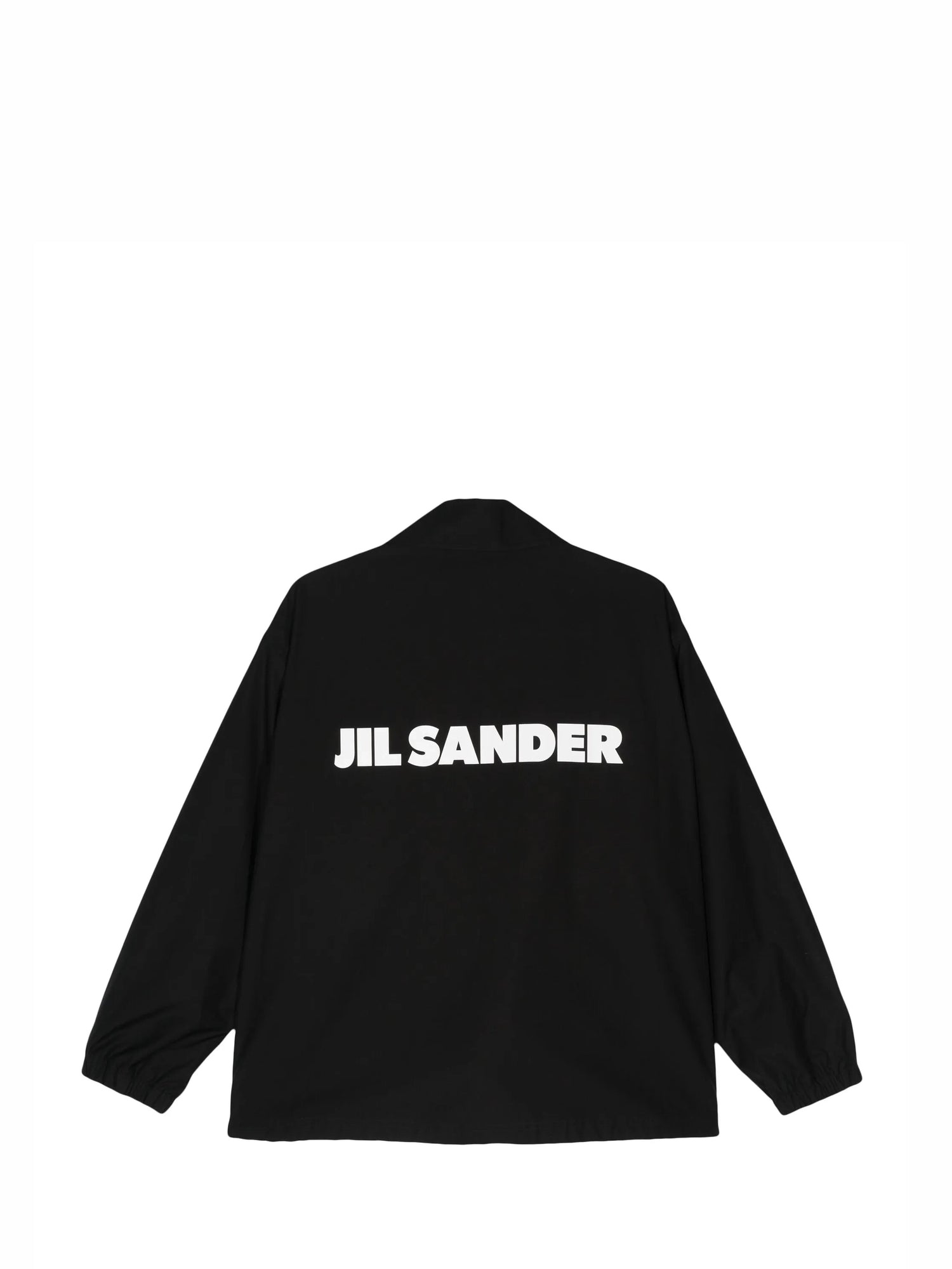 Logo printed shirt jacket, black