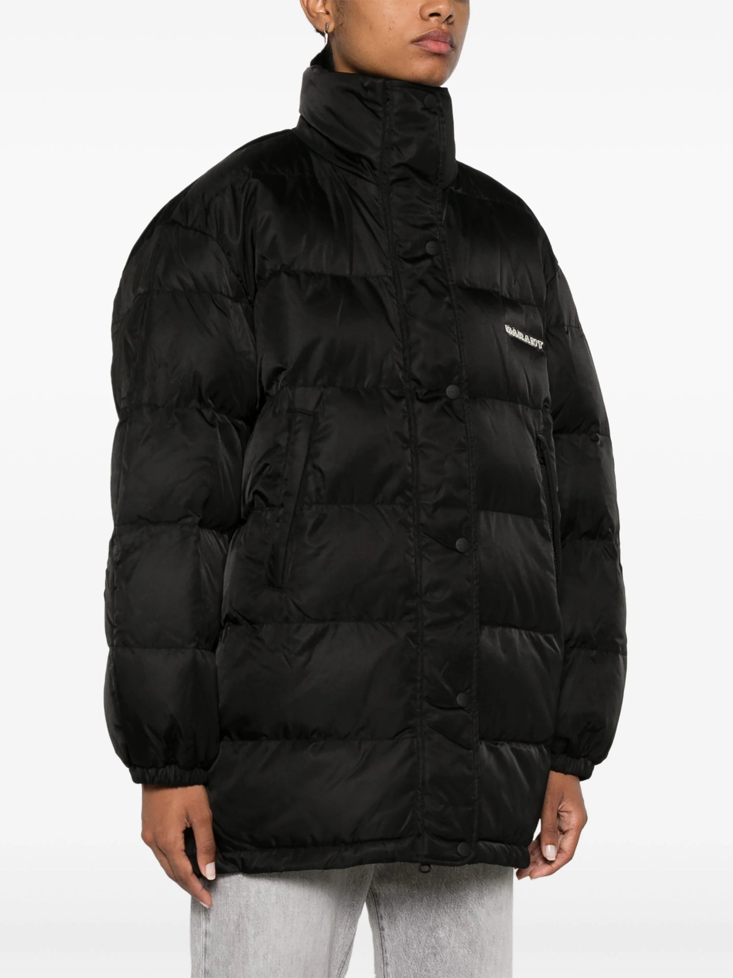 Belize satiny puff jacket, black