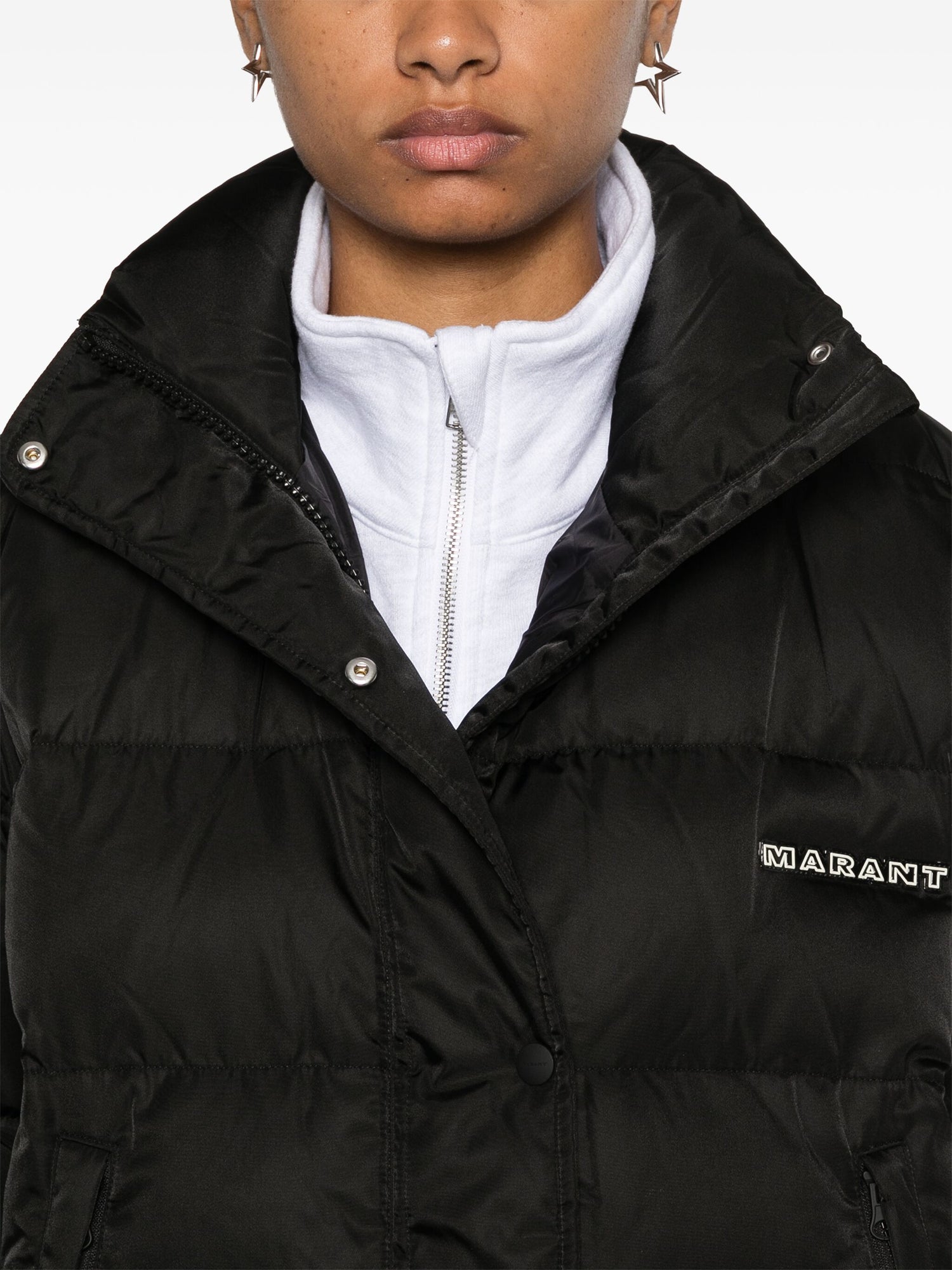 Belize satiny puff jacket, black