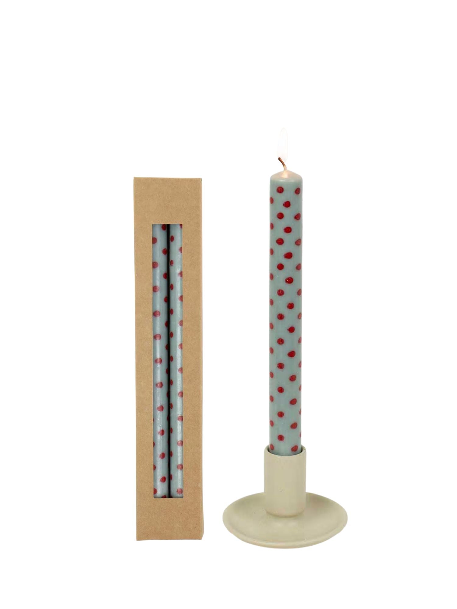Minidot candles set of 2, light blue-red