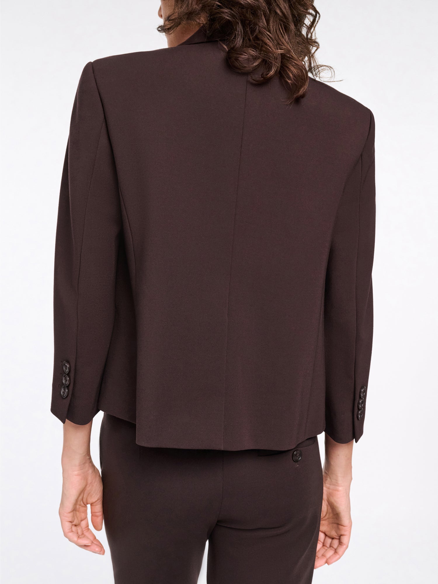 Emotional essence cropped blazer, dark chocolate