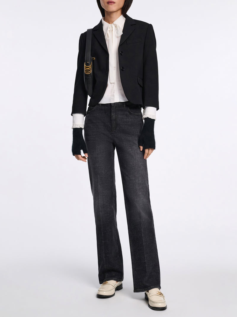 Emotional essence cropped blazer, black