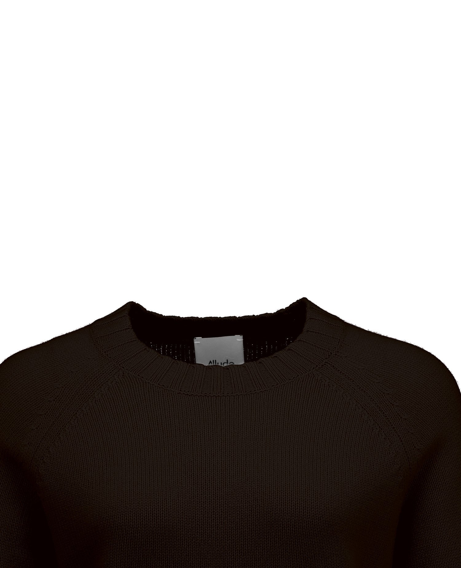Cashemere cropped round neck sweater, Brown