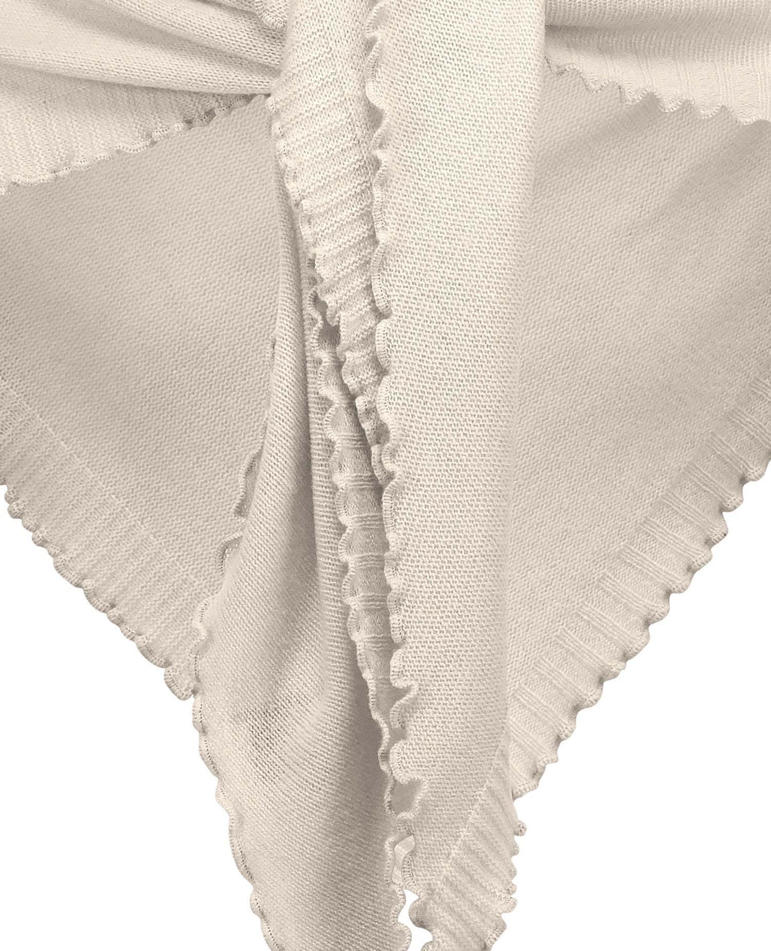 Cashmere triangle scarf (185x85cm), cream