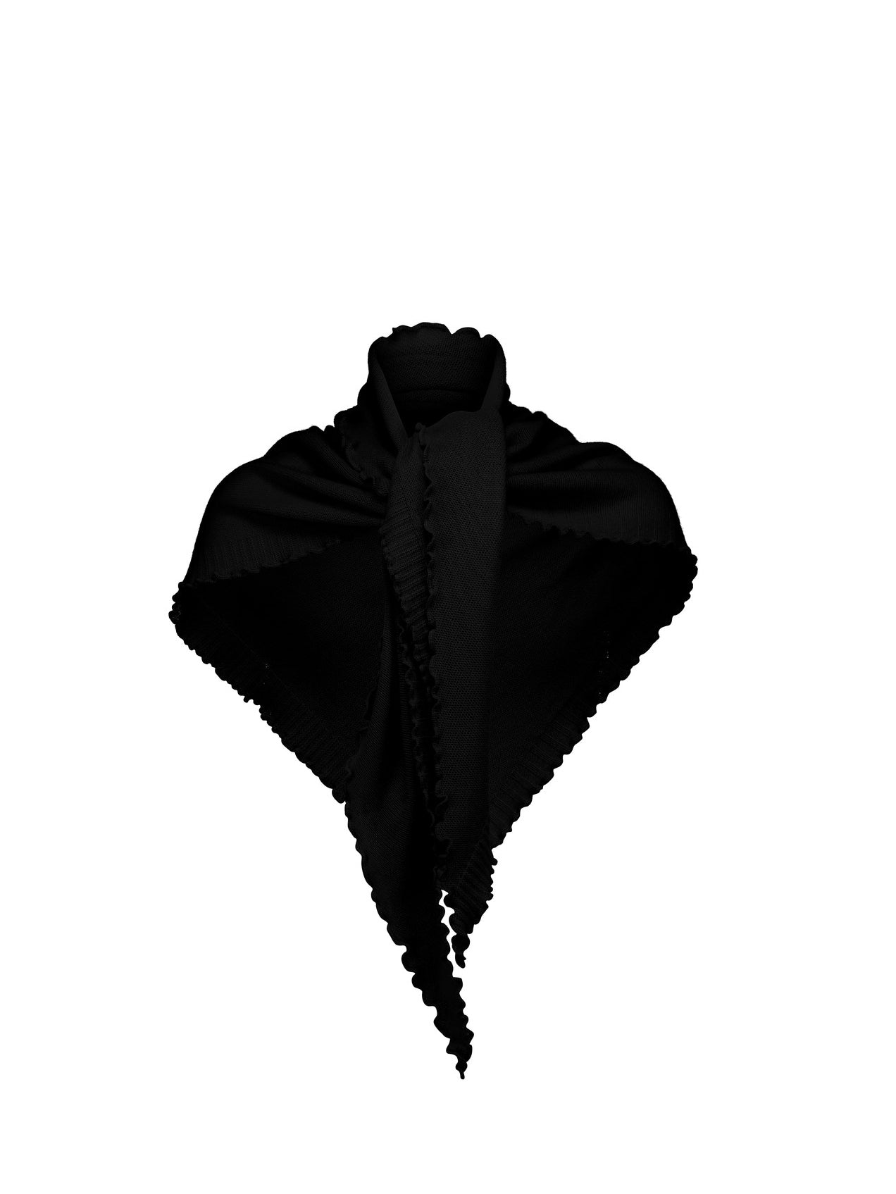 Cashmere triangle scarf (185x85cm), black