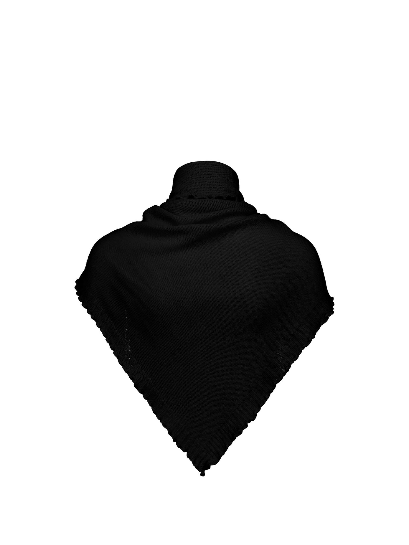 Cashmere triangle scarf (185x85cm), black