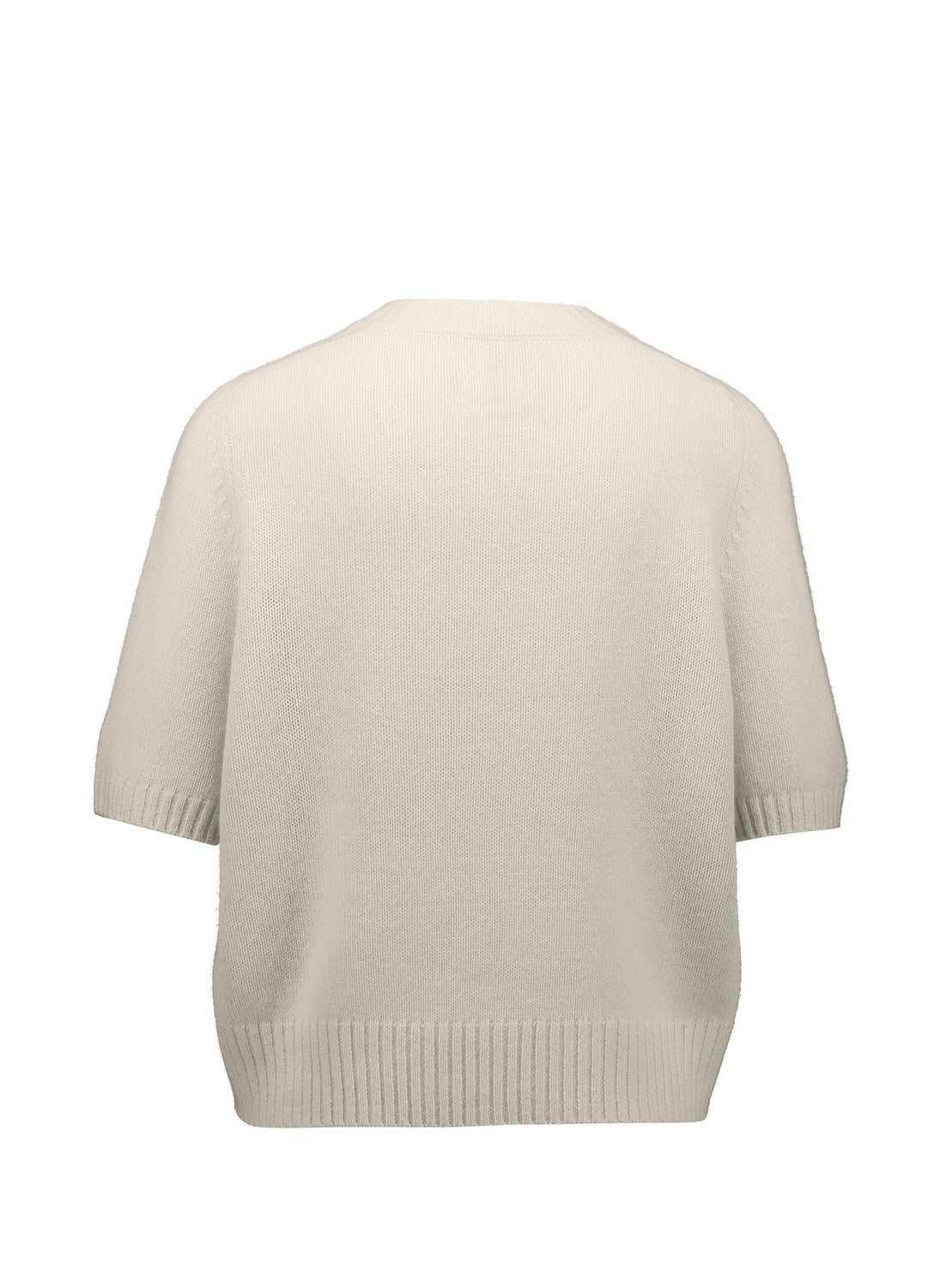 Short sleeve cashmere sweater, off-white
