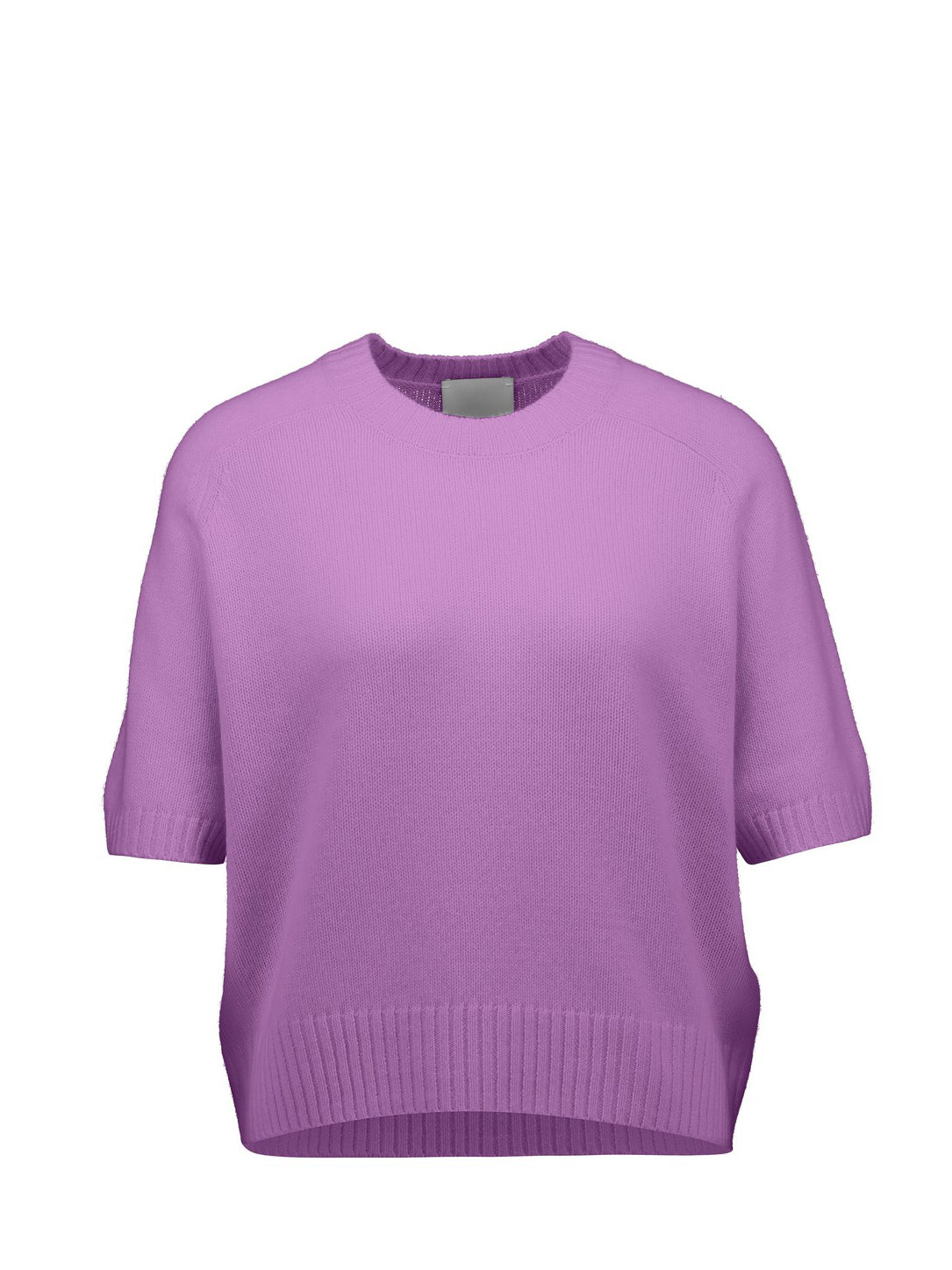 Short sleeve cashmere sweater, light purple