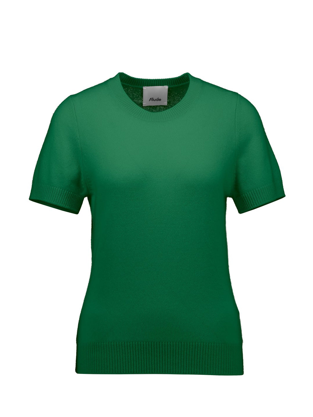 Fitted short-sleeved cashmere sweater, green