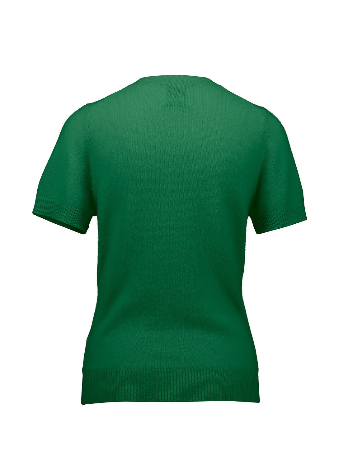 Fitted short-sleeved cashmere sweater, green