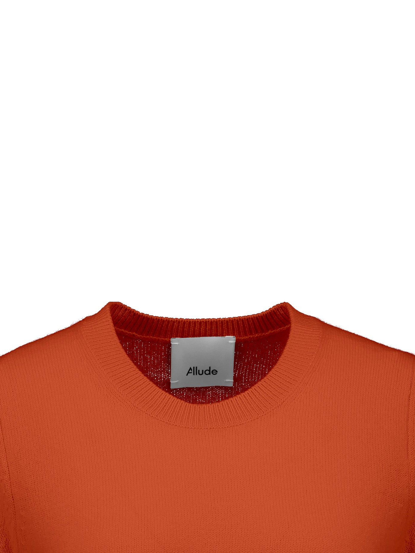 Fitted short-sleeved cashmere sweater, orange