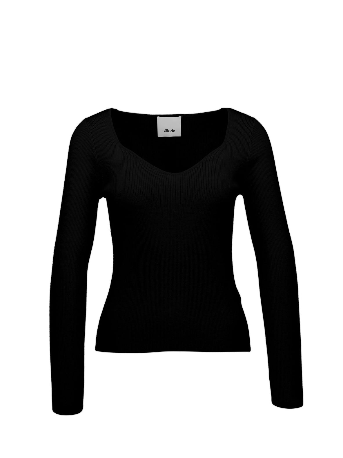 Heartneck wool sweater, black