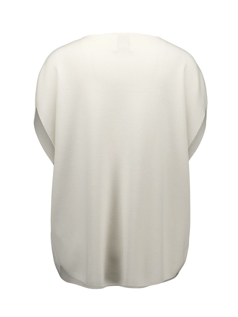 Boatneck wool top, light stone