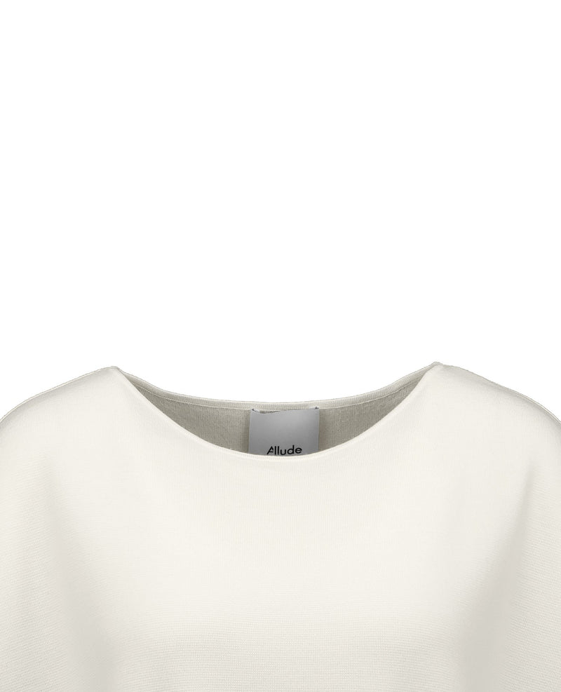 Boatneck wool top, light stone