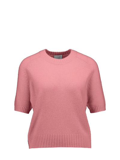 Cashmere short sleeve pullover, pink