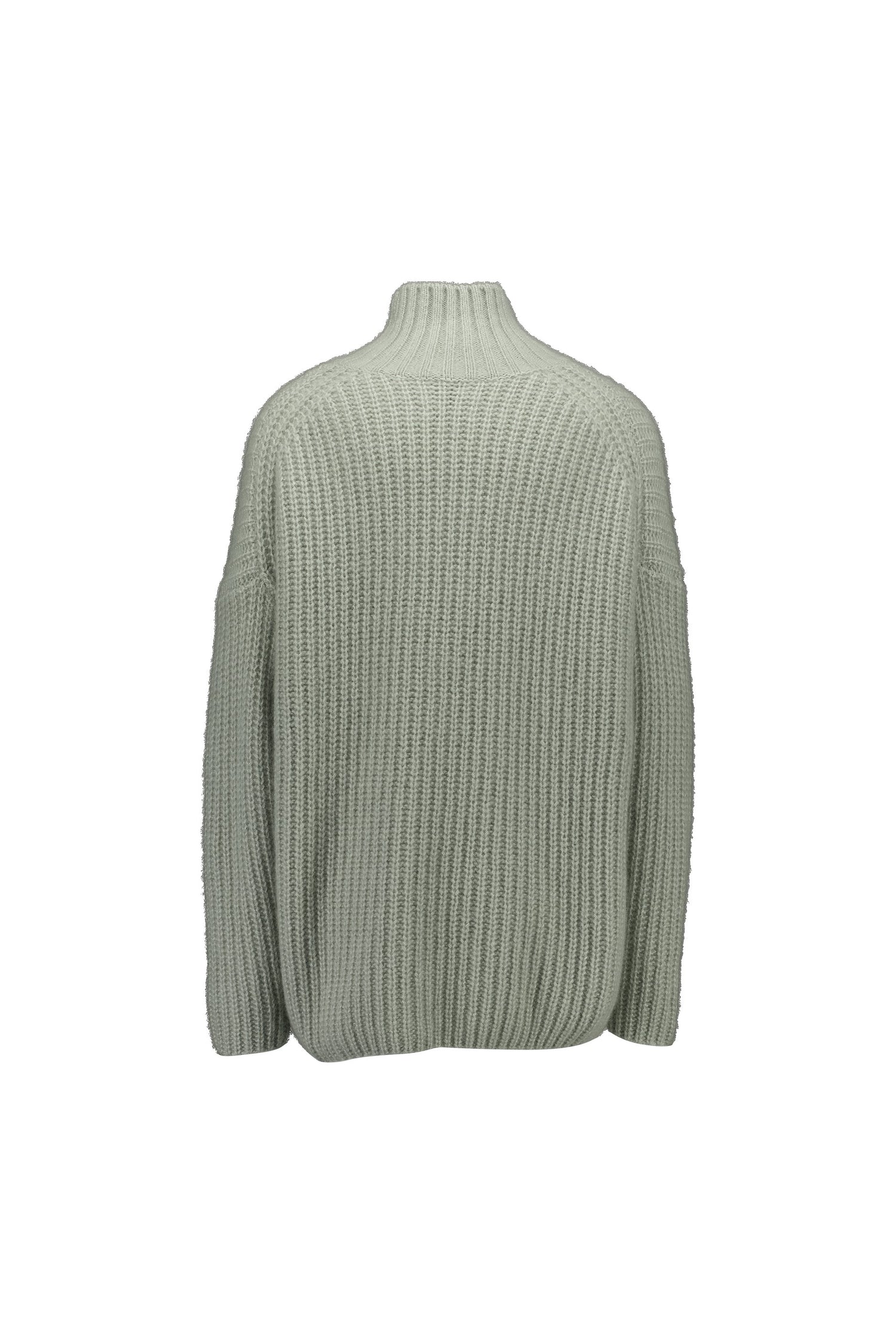 Mockneck sweater 1/1, light sage