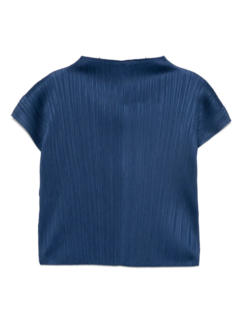 Capsleeved pleated top, dark navy