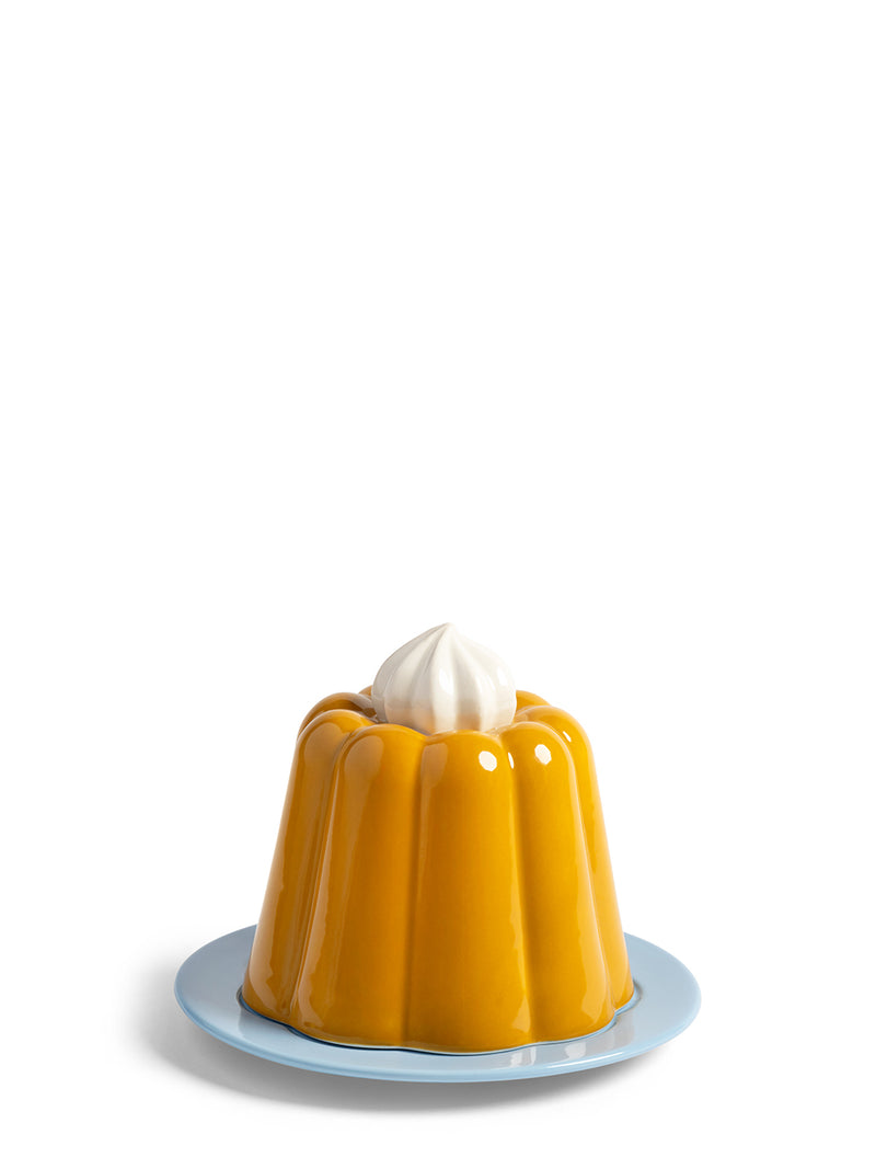 Pudding ceramic cloche, yellow