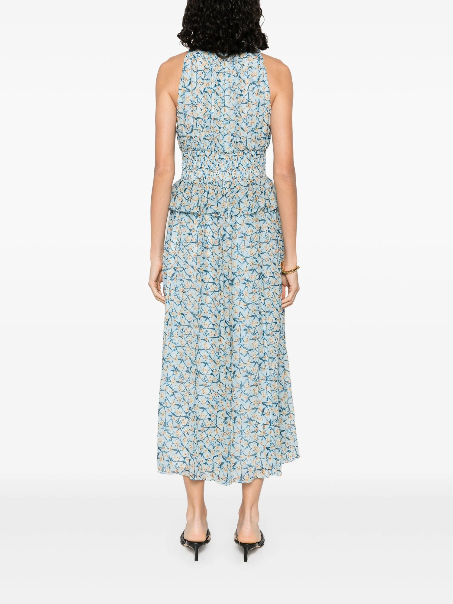Adeline Dress, idalia mini floral shibori print