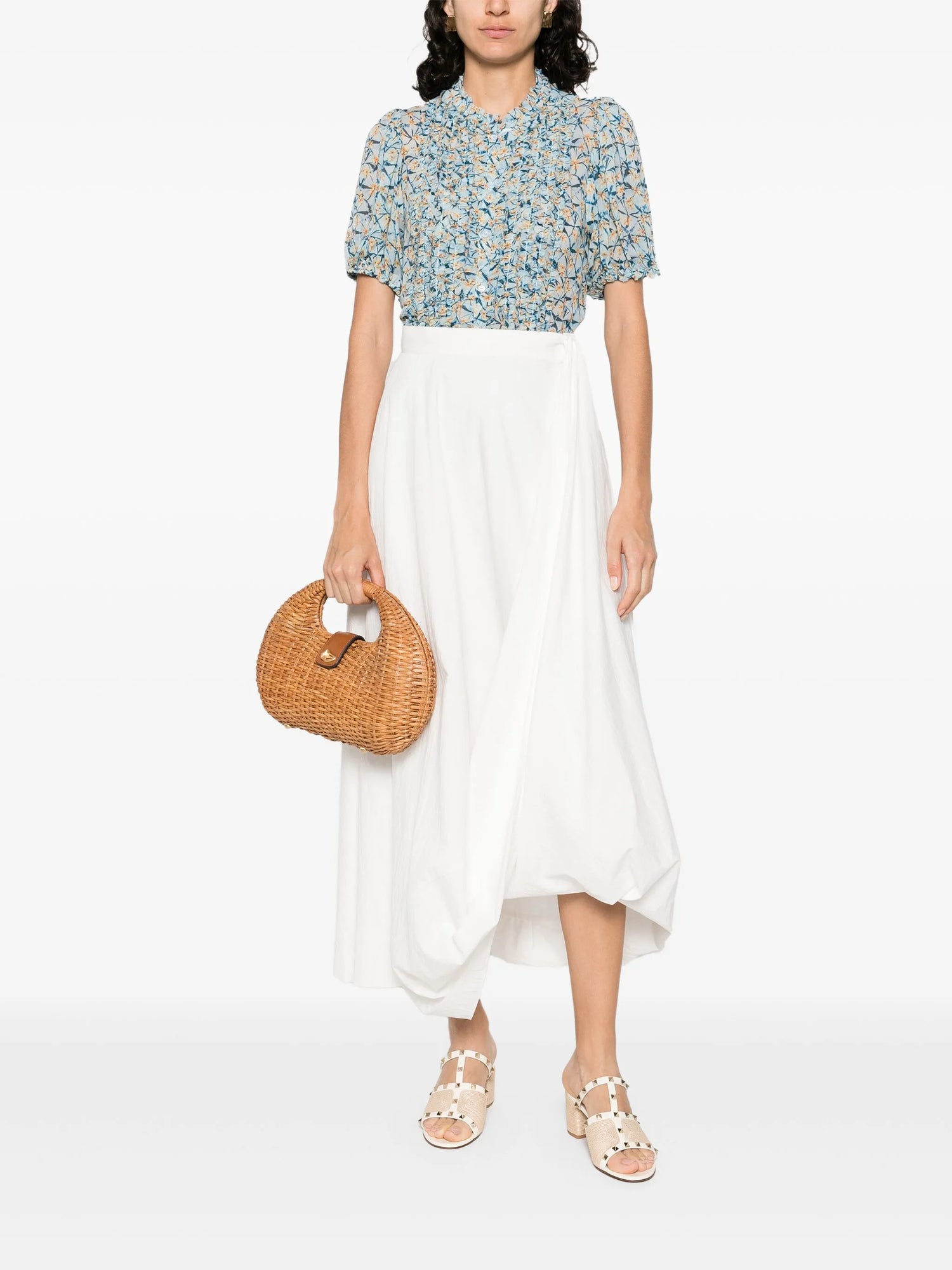 Adira Top, idalia mini floral shibori print