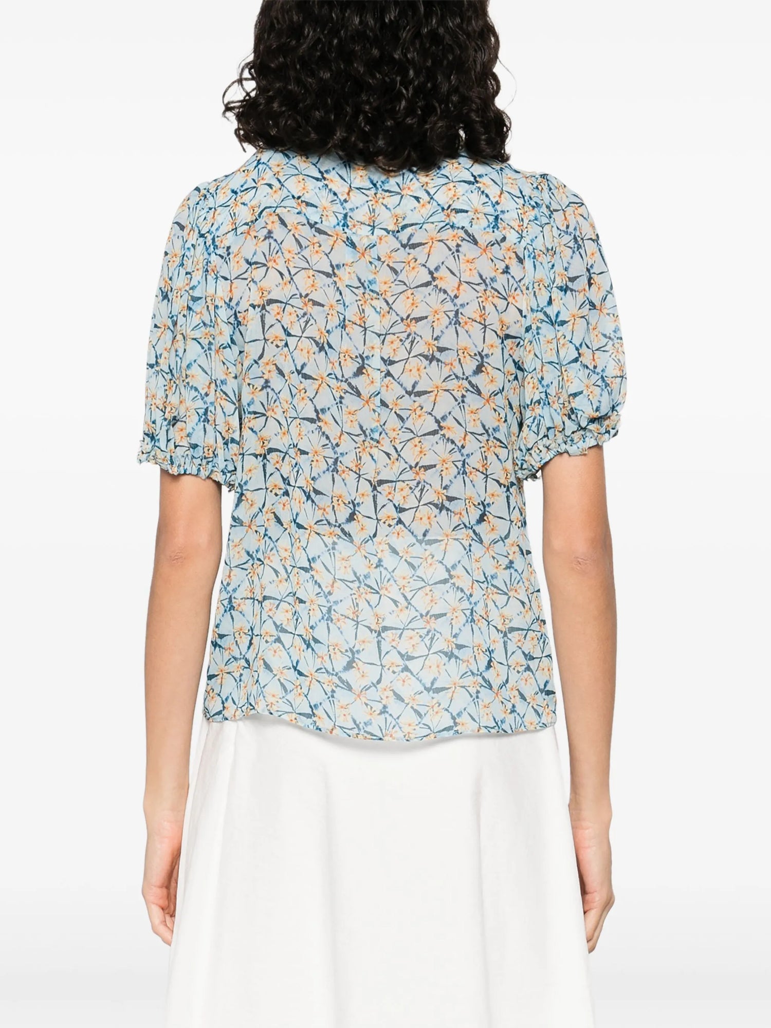 Adira Top, idalia mini floral shibori print