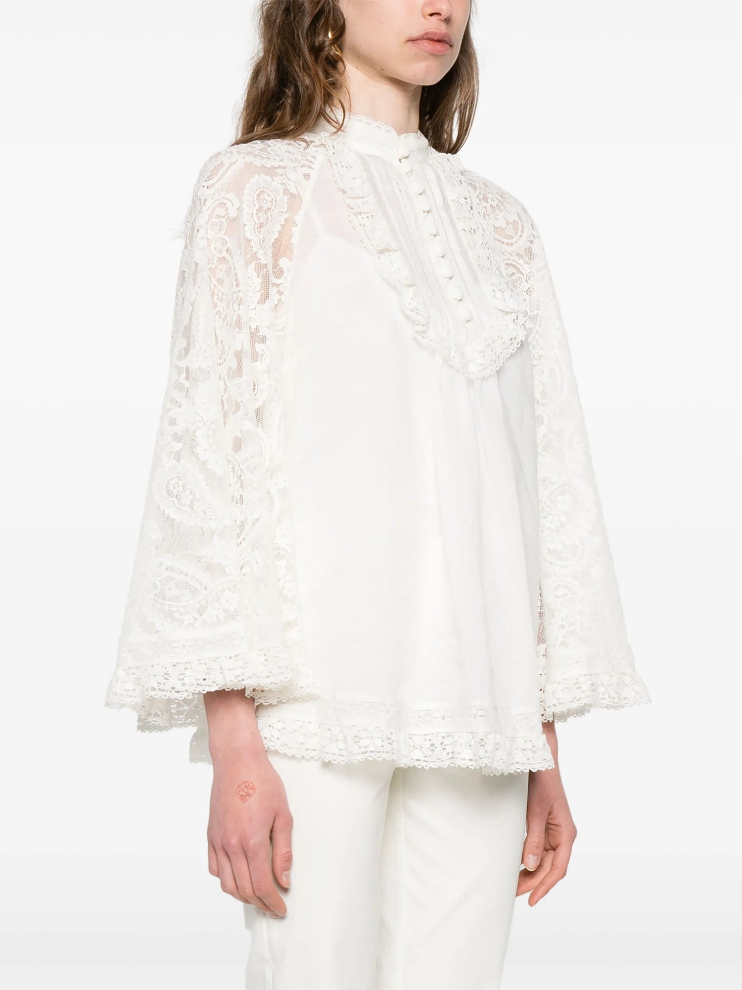 Ascension Lace Yoke Tunic, cream