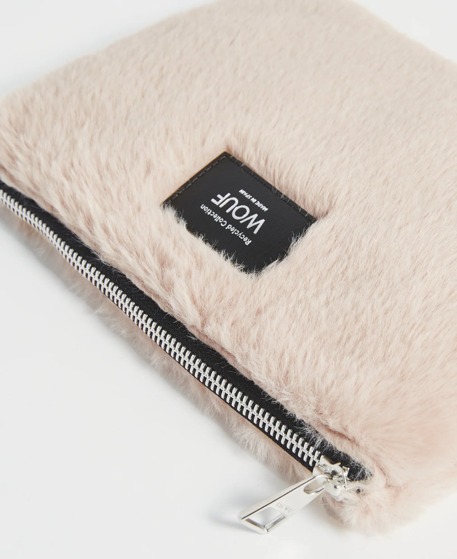 Beige Faux Fur Nevada Pouch (22cm)