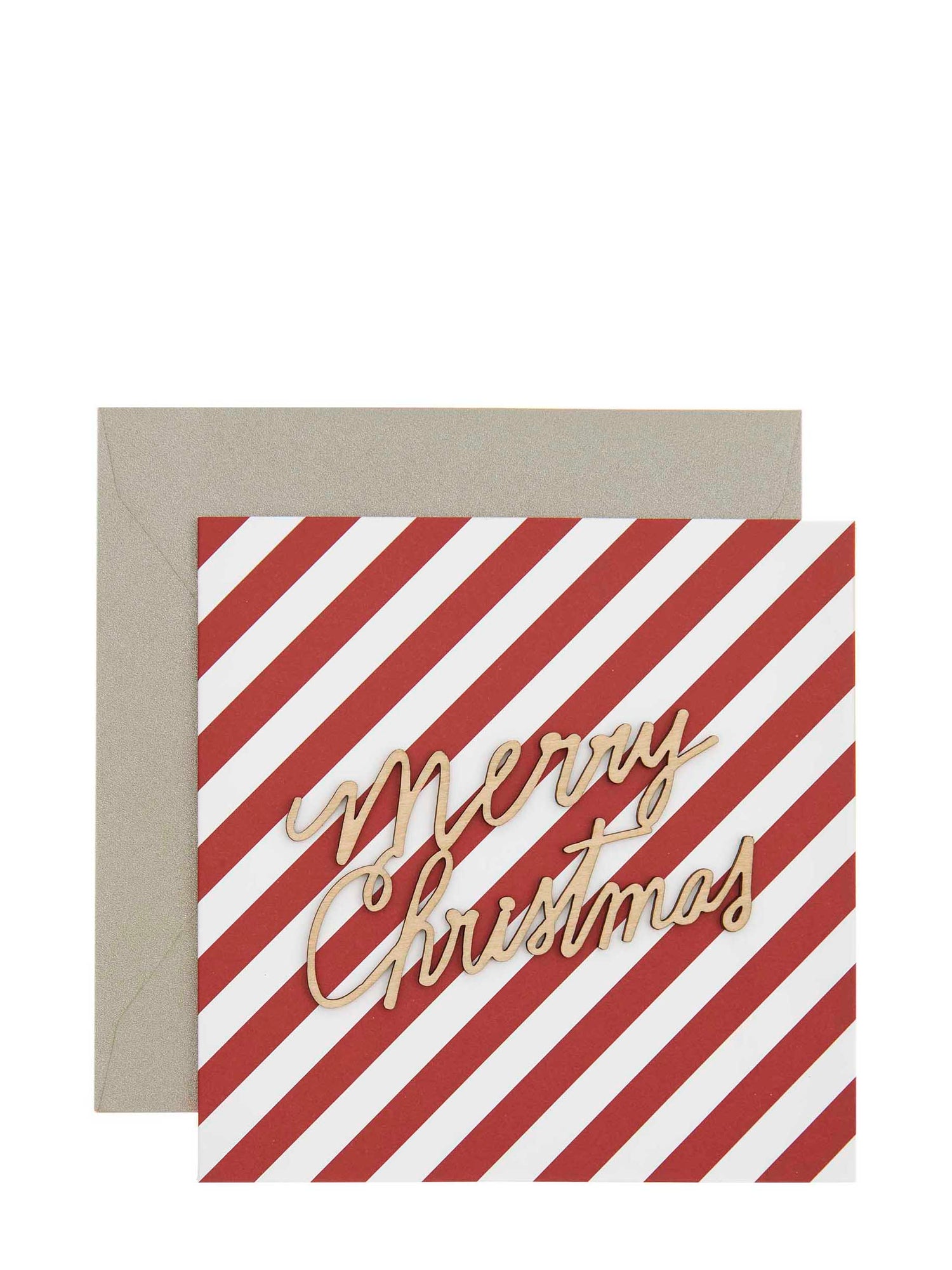 Merry Christmas, Wooden application Card, red/white