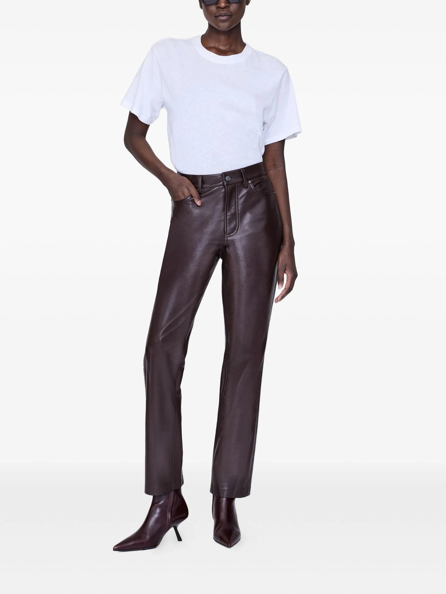 Bruno leather trousers, deep brown