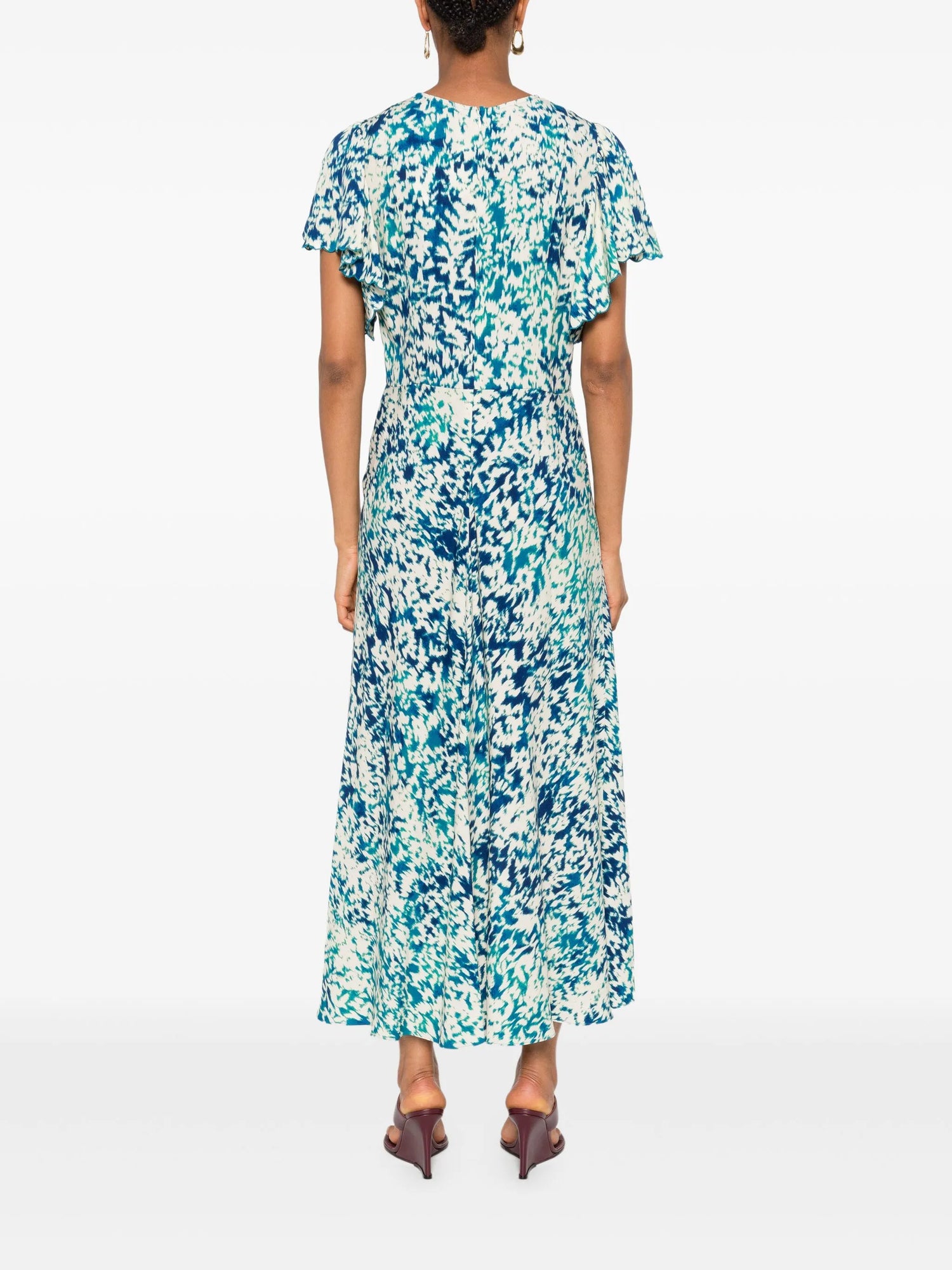 Blithe Flutter Sleeve Midi Dress, Atlantic
