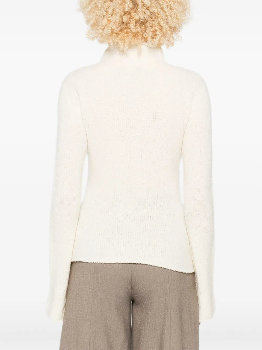 Bouclé turtleneck, ivory